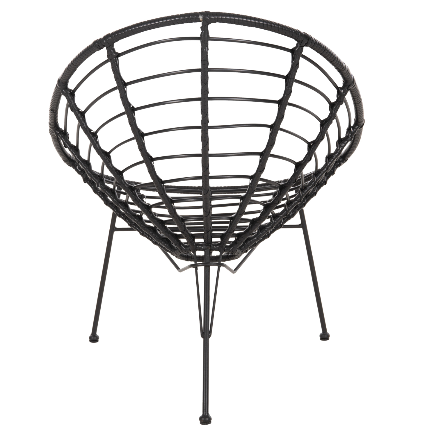 ΠΟΛΥΘΡΟΝΑ ΤΥΠΟΥ ΦΩΛΙΑ ΜΕΤΑΛΛΙΚΗ ALLEGRA HM5458.12 ΜΕ WICKER-ΜΑΥΡΟ 73x78x88Υεκ. 6