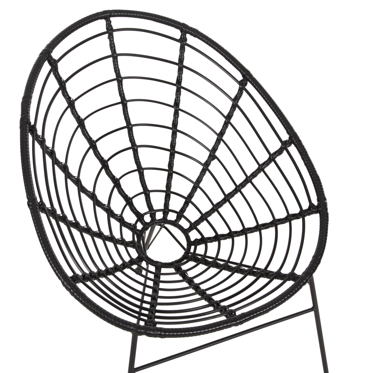ΠΟΛΥΘΡΟΝΑ ΤΥΠΟΥ ΦΩΛΙΑ ΜΕΤΑΛΛΙΚΗ ALLEGRA HM5458.12 ΜΕ WICKER-ΜΑΥΡΟ 73x78x88Υεκ. 7