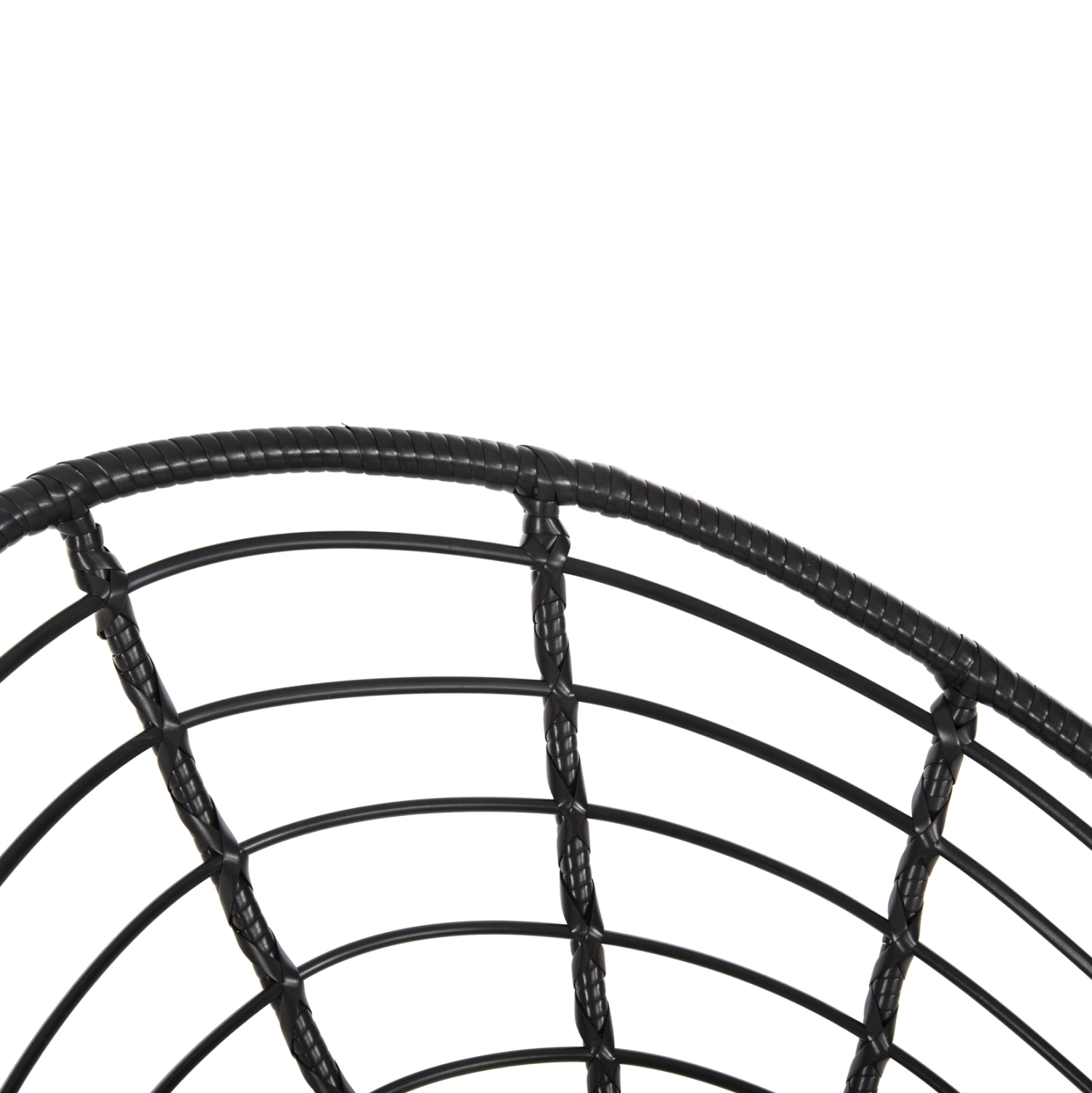 ΠΟΛΥΘΡΟΝΑ ΤΥΠΟΥ ΦΩΛΙΑ ΜΕΤΑΛΛΙΚΗ ALLEGRA HM5458.12 ΜΕ WICKER-ΜΑΥΡΟ 73x78x88Υεκ. 8