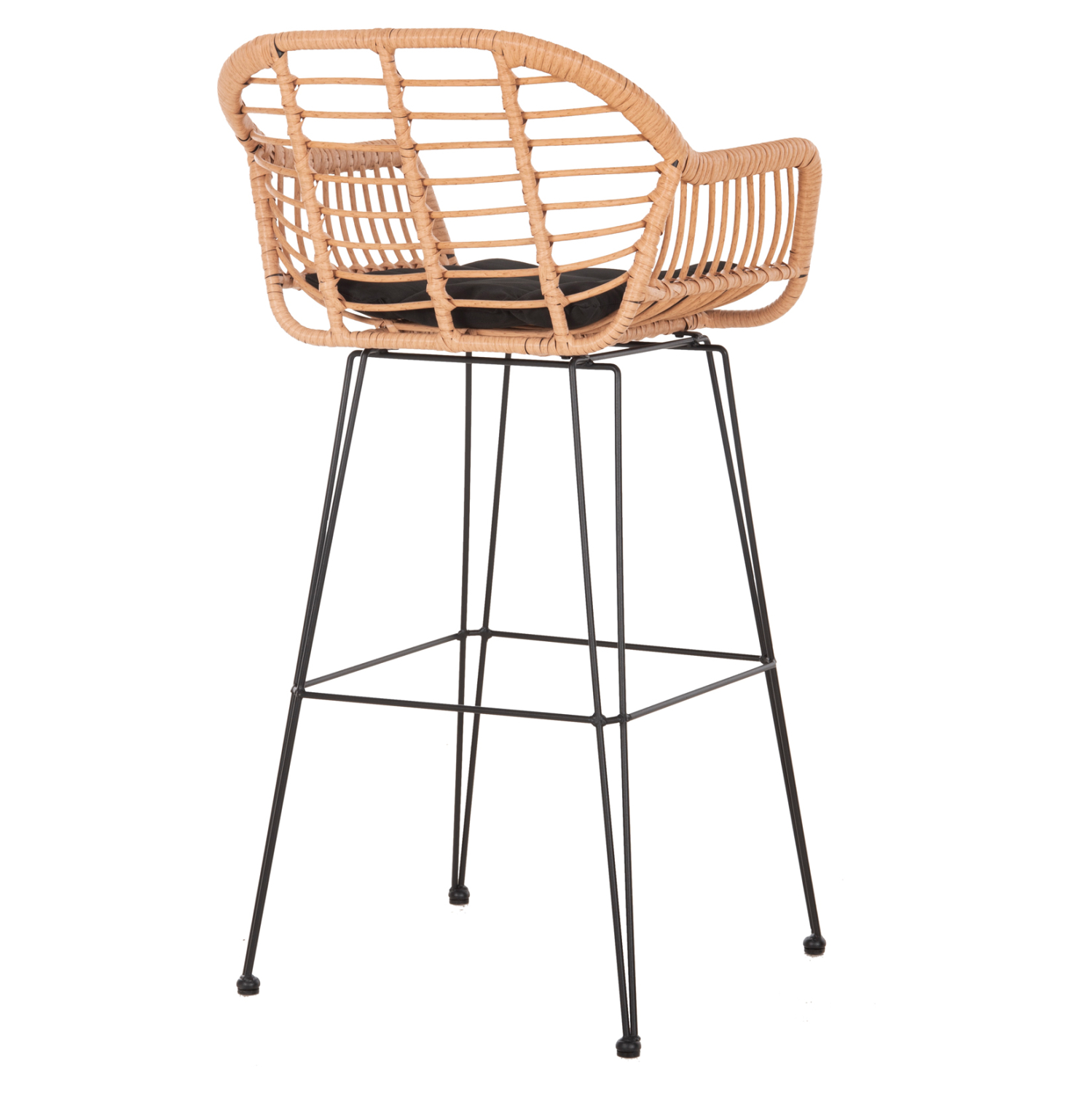 ΣΚΑΜΠΟ ΜΠΑΡ ΨΗΛΟ ALLEGRA HM5640.11 ΜΠΕΖ P.E. RATTAN-ΜΑΥΡΟ ΜΕΤΑΛΛΟ 54x55x108Υεκ. 5