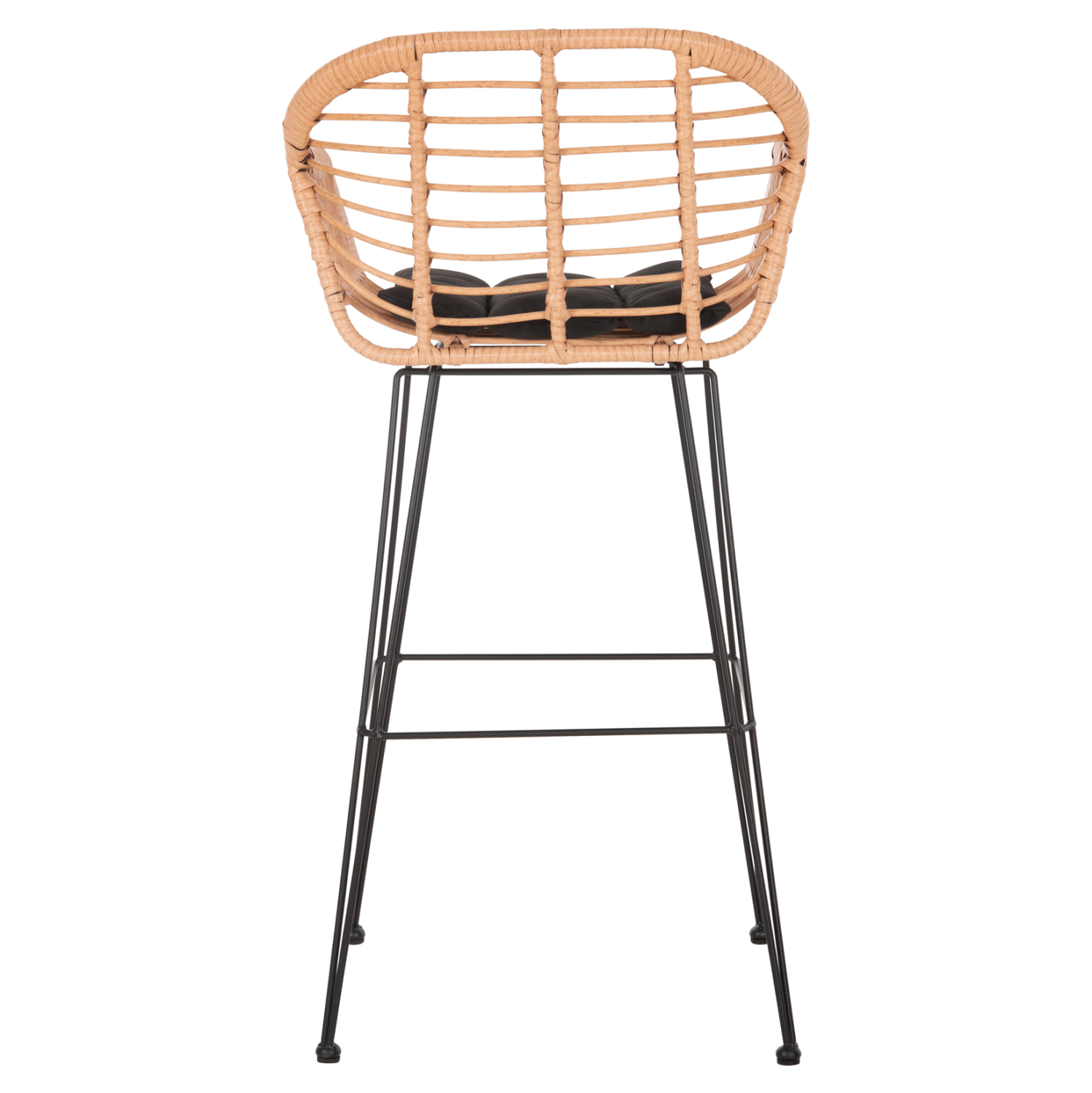 ΣΚΑΜΠΟ ΜΠΑΡ ΨΗΛΟ ALLEGRA HM5640.11 ΜΠΕΖ P.E. RATTAN-ΜΑΥΡΟ ΜΕΤΑΛΛΟ 54x55x108Υεκ. 6