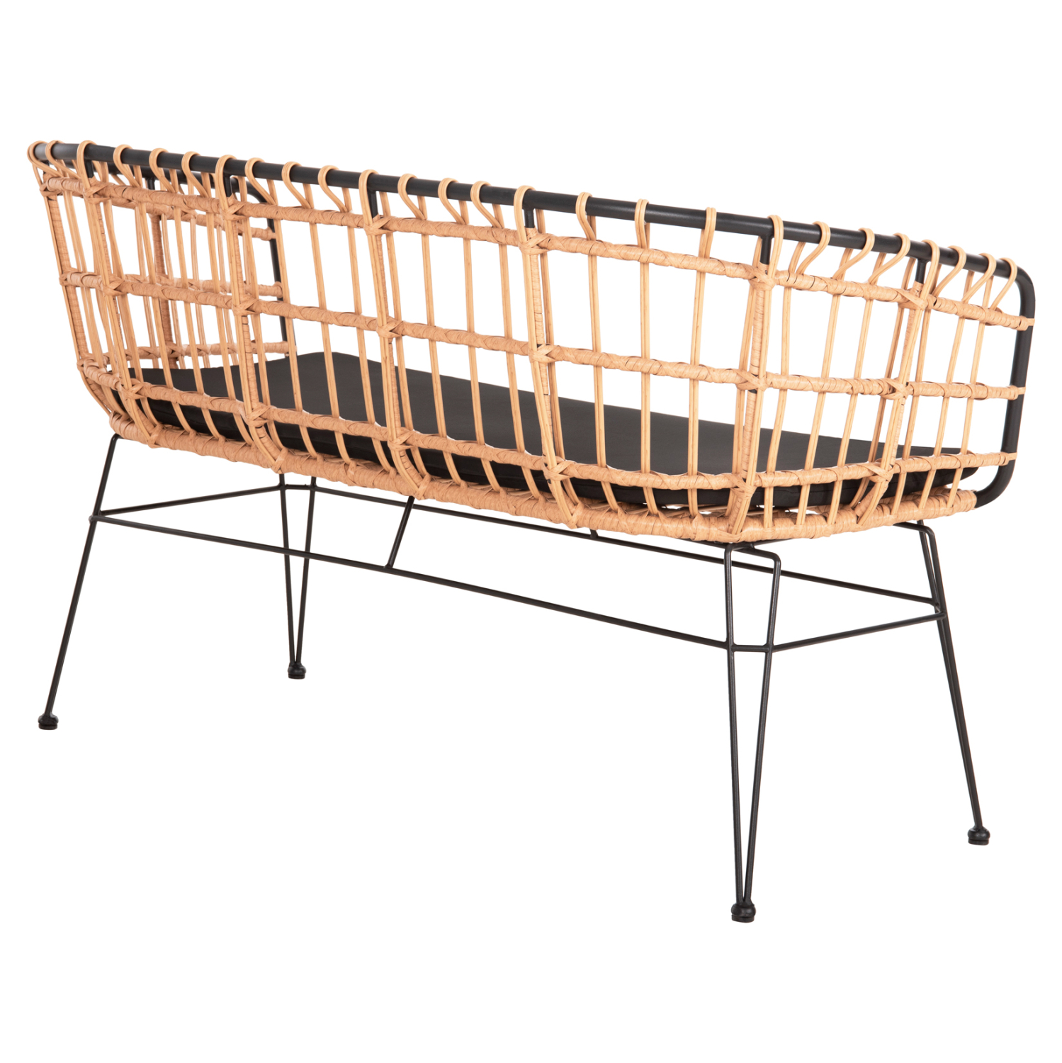 ΠΑΓΚΑΚΙ ΔΙΘΕΣΙΟ ALLEGRA HM5692.11 P.E.RATTAN ΜΠΕΖ-ΜΑΥΡΟΣ ΜΕΤΑΛ.ΣΚΕΛΕΤΟΣ 125x60x77Υεκ 5