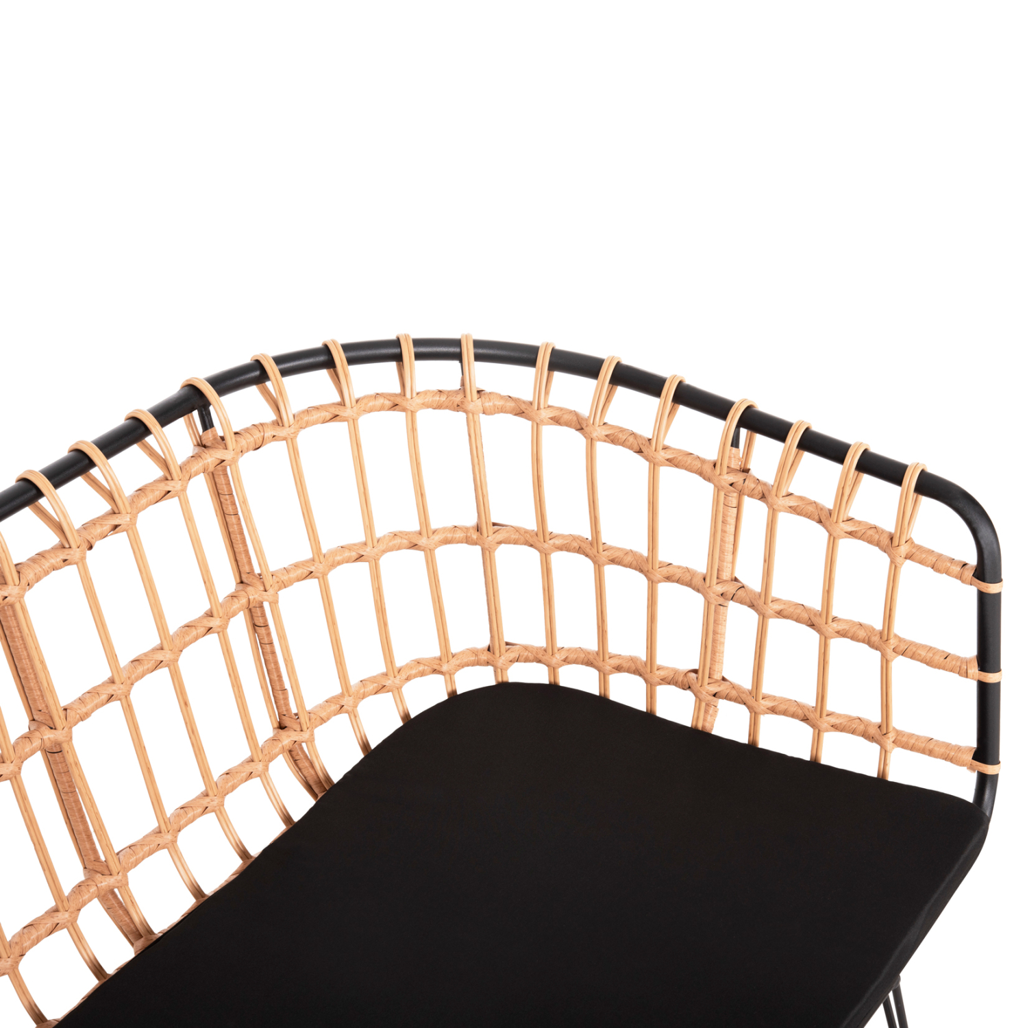ΠΑΓΚΑΚΙ ΔΙΘΕΣΙΟ ALLEGRA HM5692.11 P.E.RATTAN ΜΠΕΖ-ΜΑΥΡΟΣ ΜΕΤΑΛ.ΣΚΕΛΕΤΟΣ 125x60x77Υεκ 7