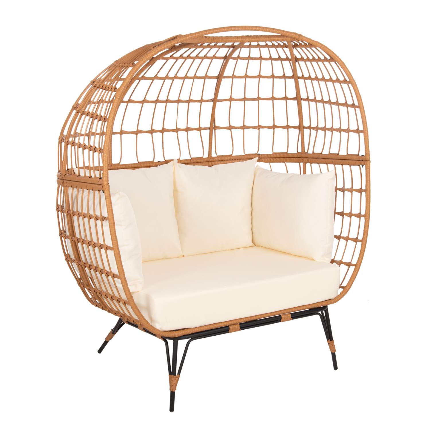 ΠΟΛΥΘΡΟΝΑ ΦΩΛΙΑ MIAMI 2 ΑΤΟΜΩΝ ΤΥΠΟΥ RATTAN HM5870.11 132.5x90x154Υεκ 1