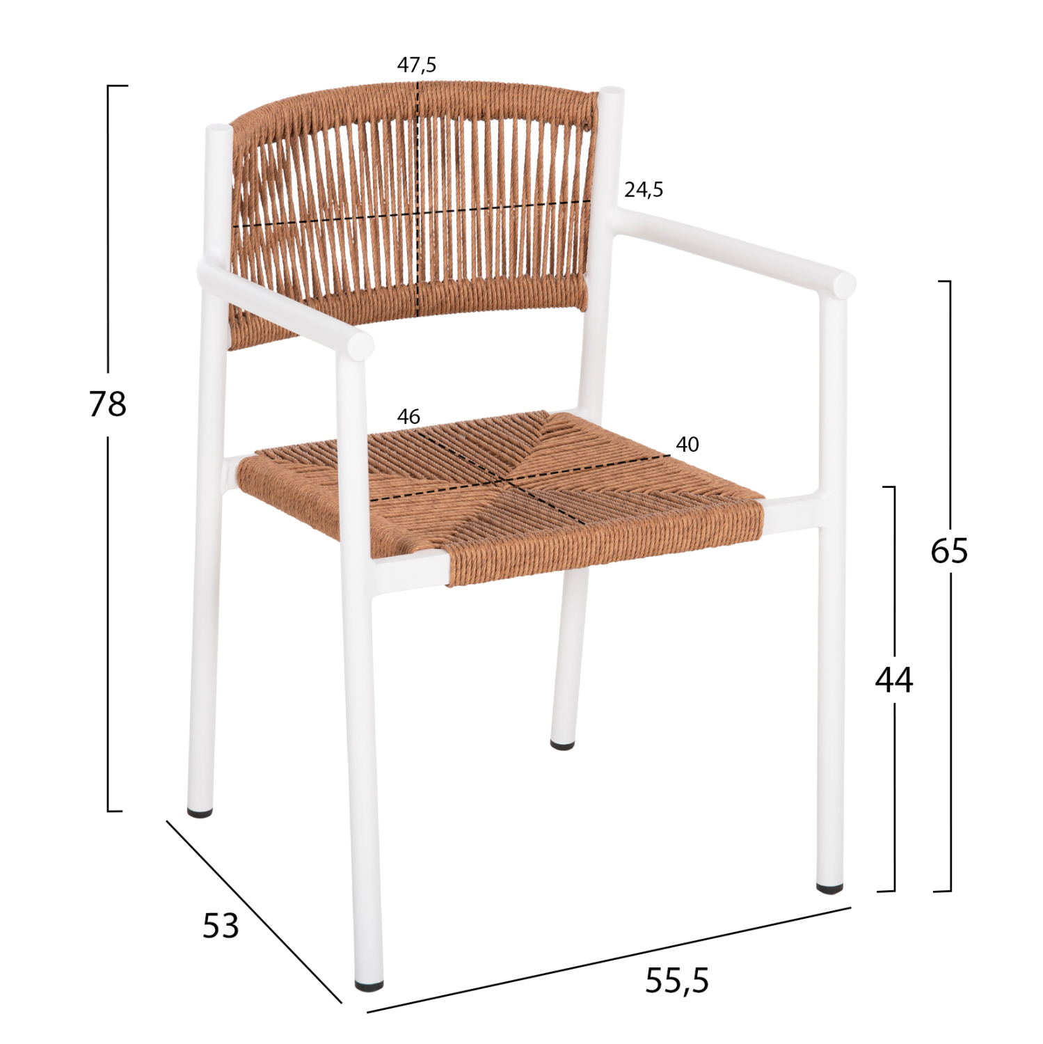 ΠΟΛΥΘΡΟΝΑ ΑΛΟΥΜΙΝΙΟΥ STER HM5786.11 ΛΕΥΚΗ-ΣΥΝΘ.RATTAN ΜΠΕΖ 55,5x53x78Υεκ. 2