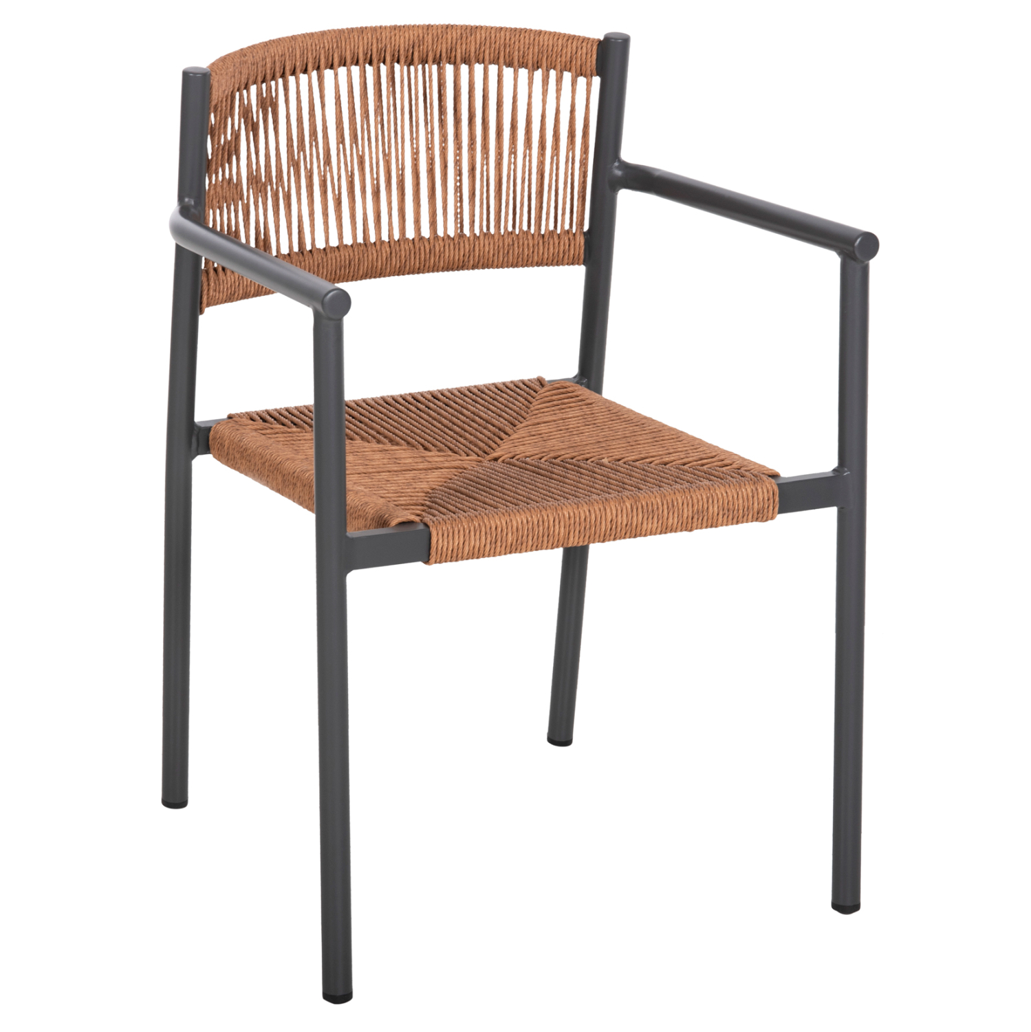 ΠΟΛΥΘΡΟΝΑ ΑΛΟΥΜΙΝΙΟΥ STER HM5786.12 ΑΝΘΡΑΚΙ-ΣΥΝΘ.RATTAN ΜΠΕΖ 55,5x53x78Υεκ. 1