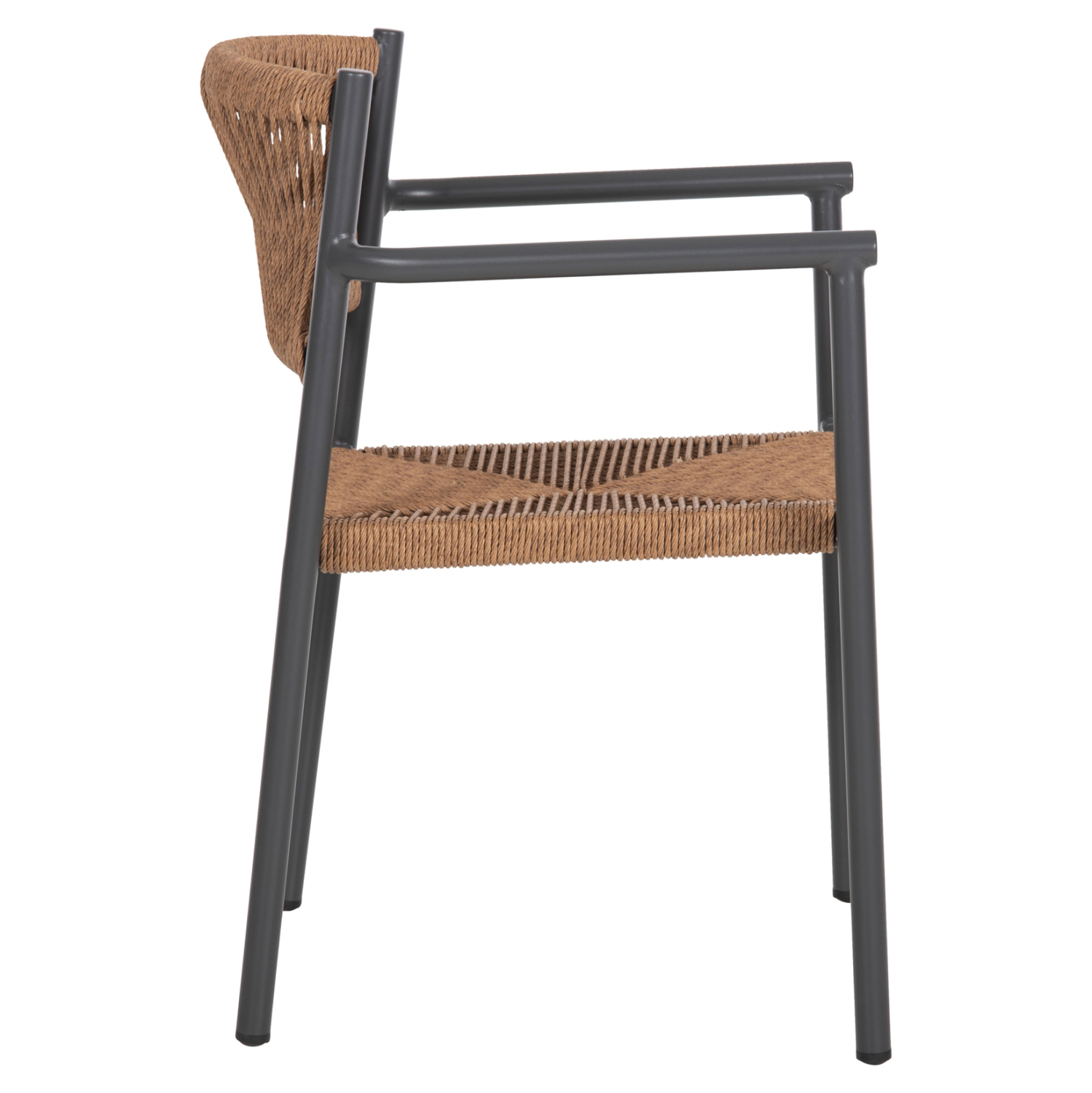 ΠΟΛΥΘΡΟΝΑ ΑΛΟΥΜΙΝΙΟΥ STER HM5786.12 ΑΝΘΡΑΚΙ-ΣΥΝΘ.RATTAN ΜΠΕΖ 55,5x53x78Υεκ. 4