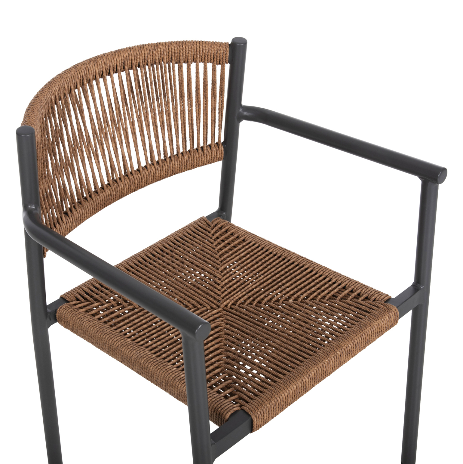 ΠΟΛΥΘΡΟΝΑ ΑΛΟΥΜΙΝΙΟΥ STER HM5786.12 ΑΝΘΡΑΚΙ-ΣΥΝΘ.RATTAN ΜΠΕΖ 55,5x53x78Υεκ. 8