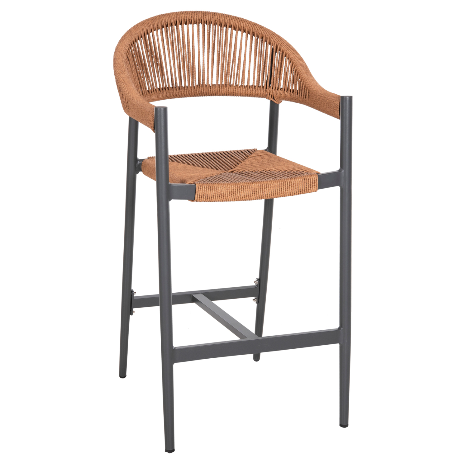 ΣΚΑΜΠΟ BAR ΑΛΟΥΜΙΝΙΟΥ GREGG HM5788.12 ΑΝΘΡΑΚΙ-ΜΠΕΖ ΤΗΣ ΑΜΜΟΥ ΣΥΝΘ.RATTAN 54x57x106Υεκ 1