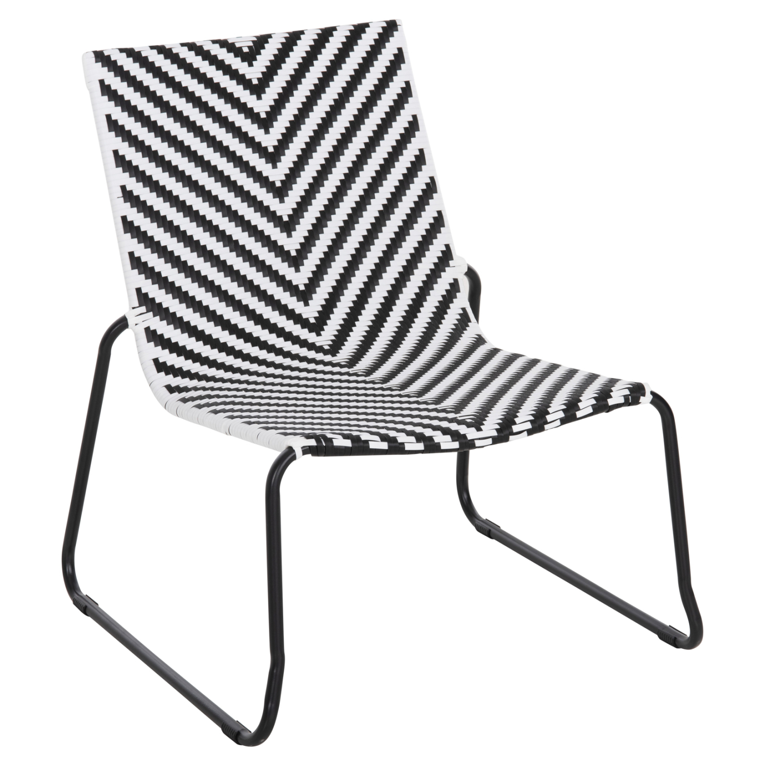 ΜΕΤΑΛΛΙΚΗ ΚΑΡΕΚΛΑ PONY HM6082 ΜΑΥΡΟ &amp; ΑΣΠΡΟ ΣΥΝΘ.RATTAN 66x68x75Υεκ. 1