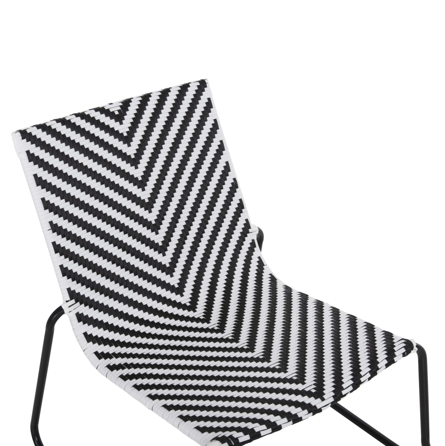 ΜΕΤΑΛΛΙΚΗ ΚΑΡΕΚΛΑ PONY HM6082 ΜΑΥΡΟ &amp; ΑΣΠΡΟ ΣΥΝΘ.RATTAN 66x68x75Υεκ. 7