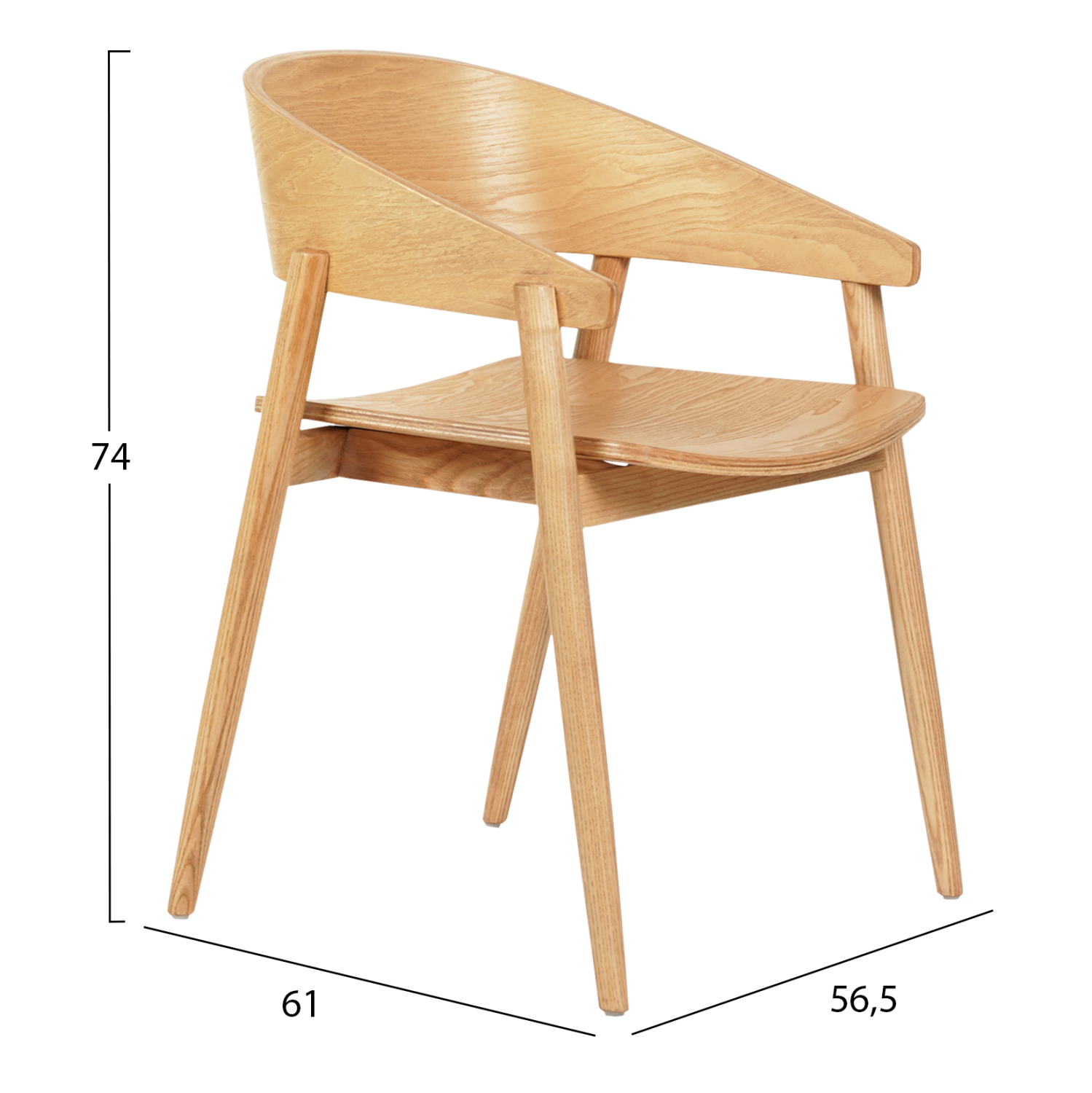 ΠΟΛΥΘΡΟΝΑ ΤΡΑΠΕΖΑΡΙΑΣ CANOP HM9950.01 ΦΡΑΞΙΝΟΣ ΣΕ ΟΑΚ ΧΡΩΜΑ 56,5x61x74Υεκ. 2