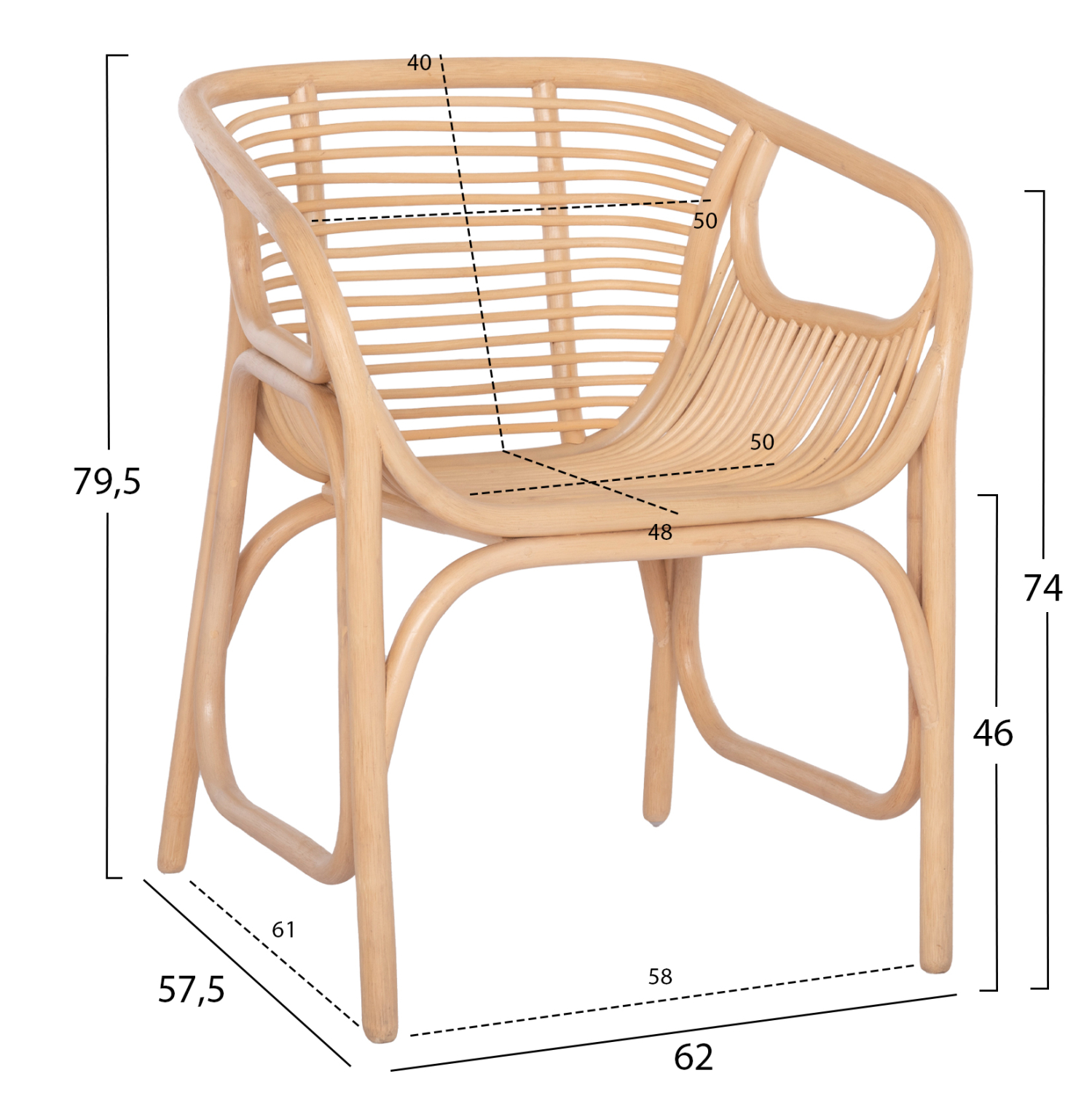 ΠΟΛΥΘΡΟΝΑ MEL ΕΣΩΤ. ΧΩΡΩΝ HM9954.01 ΦΥΣΙΚΟ RATTAN 62x57,5x79,5Υεκ. 2