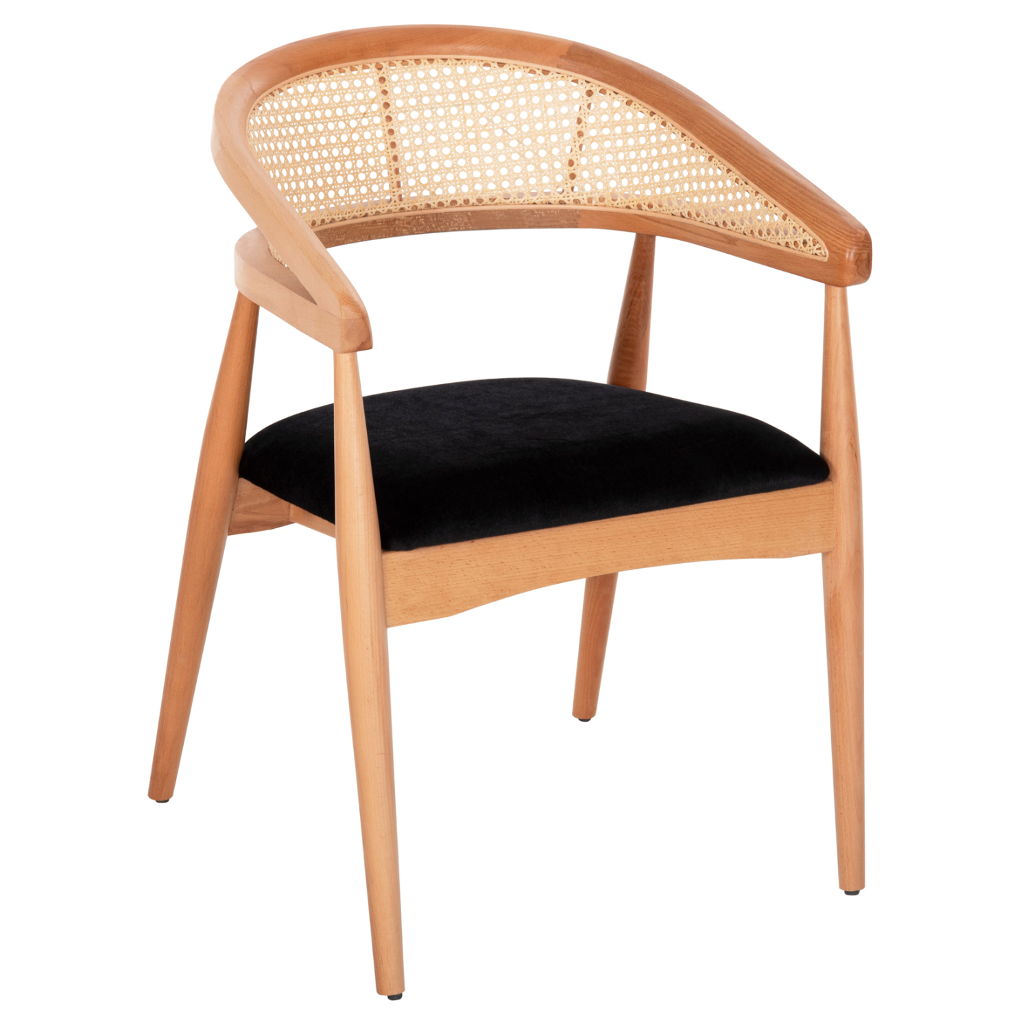 ΠΟΛΥΘΡΟΝΑ KOMODUS HM18012.02 ΞΥΛΟ ΟΞΙΑΣ-RATTAN-ΥΦΑΣΜΑ ΣΕ ΜΑΥΡΟ 55x49x80Υεκ. 1