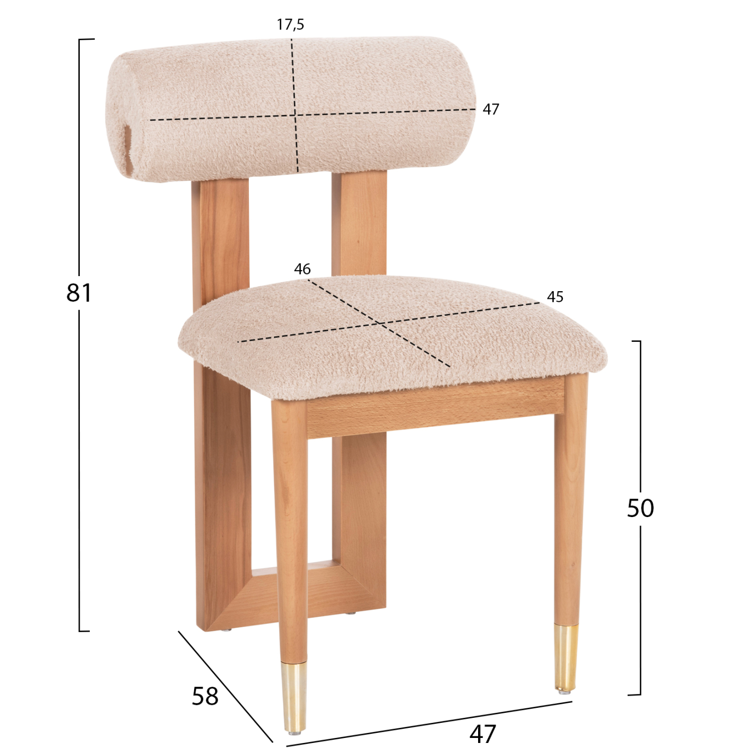 ΚΑΡΕΚΛΑ TONDELLA HM18148.16 ΞΥΛΟ ΟΞΙΑΣ-ΥΦΑΣΜΑ ΜΠΟΥΚΛΕ ΜΠΕΖ 47x58x81Υεκ. 2