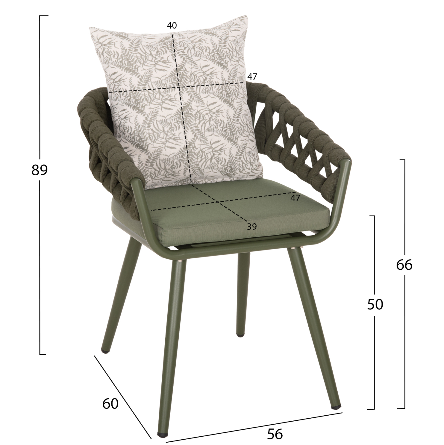 ΠΟΛΥΘΡΟΝΑ ΑΛΟΥΜΙΝΙΟΥ CAMDEN HM6141.09 ΜΑΞΙΛΑΡΙ ΜΕ PRINT-DARK OLIVE 56x60x72-87Υεκ 2