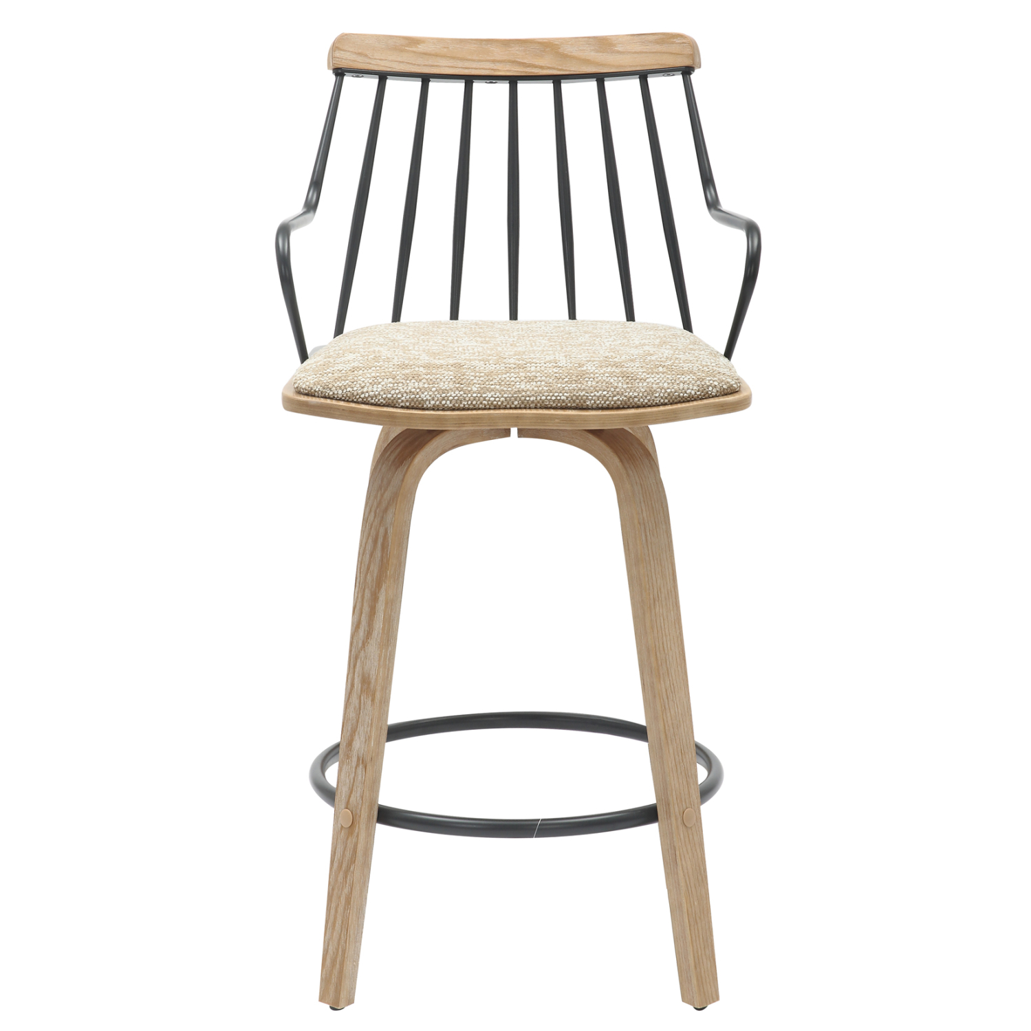 ΣΚΑΜΠΟ ΜΠΑΡ JUDI HM9985.01 WHITE WASH Κ.Π.-ΜΑΥΡΟ ΜΕΤΑΛΛΟ-ΜΠΕΖ ΥΦΑΣΜΑ 48x52x92Υεκ 3