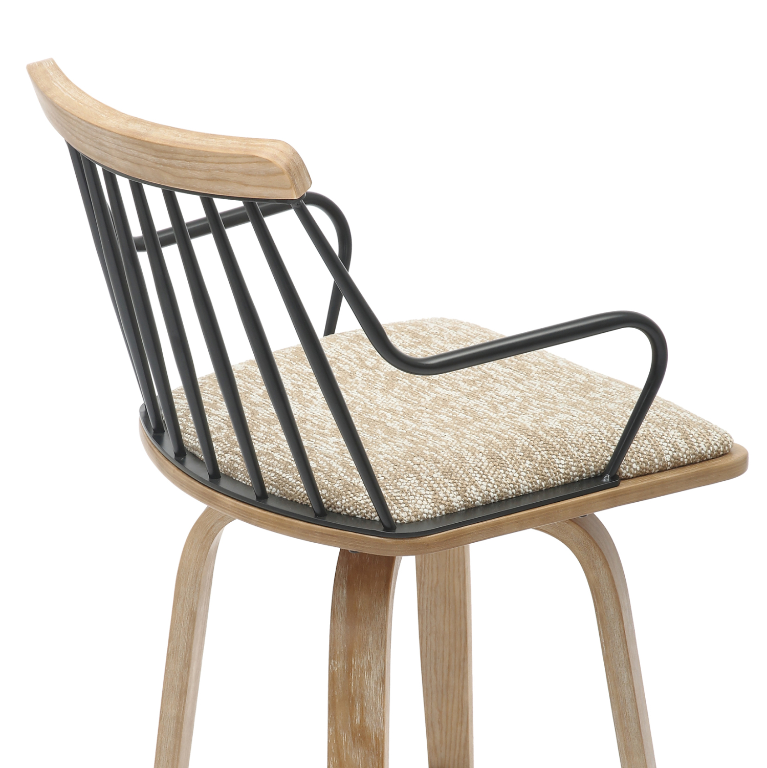 ΣΚΑΜΠΟ ΜΠΑΡ JUDI HM9985.01 WHITE WASH Κ.Π.-ΜΑΥΡΟ ΜΕΤΑΛΛΟ-ΜΠΕΖ ΥΦΑΣΜΑ 48x52x92Υεκ 9