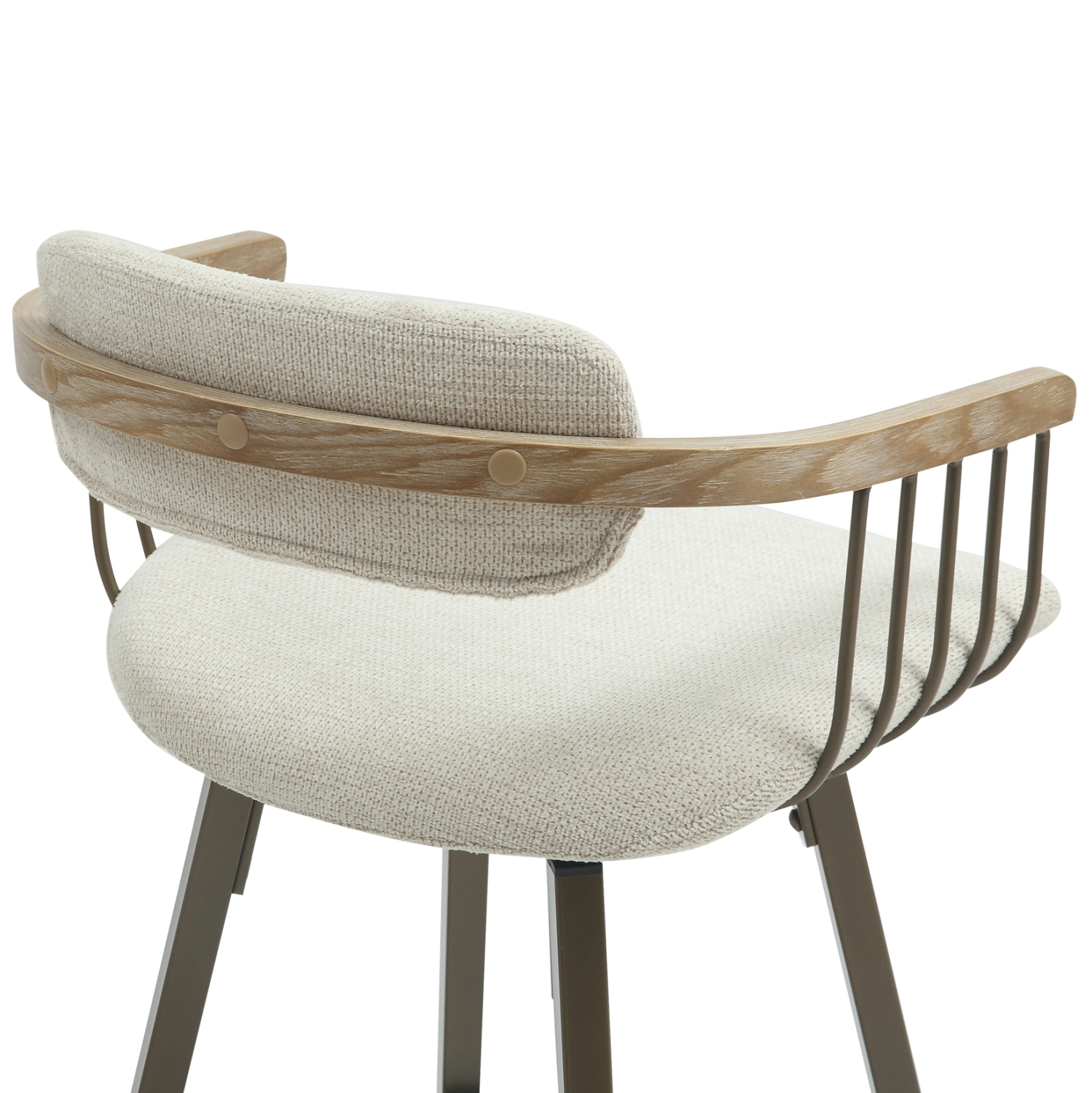 ΣΚΑΜΠΟ ΜΠΑΡ ΠΕΡΙΣΤΡΕΦ. LANG HM9990.01 ΜΕΤ.ΠΟΔΙΑ ΧΑΛΚΙΝΑ-ΕΚΡΟΥ ΥΦΑΣΜΑ 51,5x48,5x89,5Υ 9