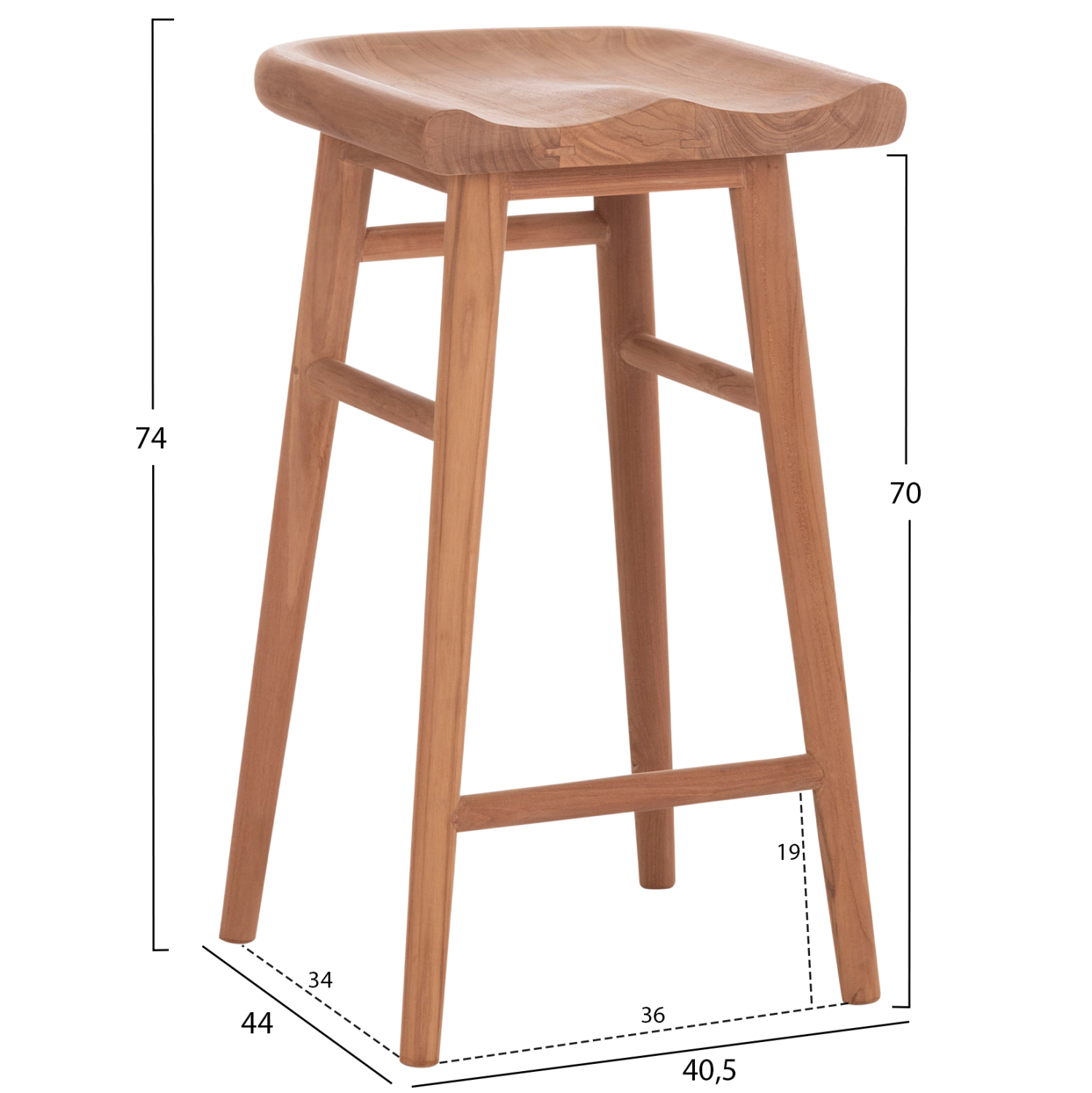 ΣΚΑΜΠΟ ΜΠΑΡ BOLMAR HM18108 ΞΥΛΟ ΤΕΑΚ ΣΕ ΦΥΣΙΚΟ 40.5x44x74Υεκ. 2