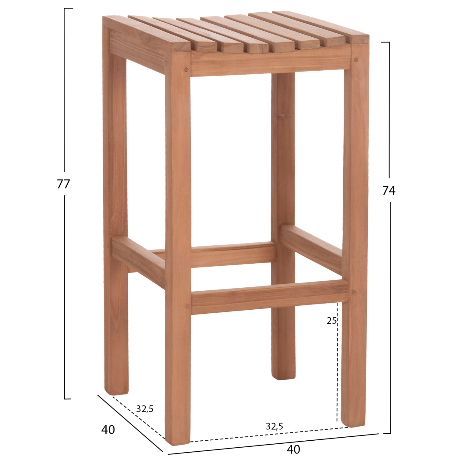 ΣΚΑΜΠΟ ΜΠΑΡ NIKOL HM18109 ΞΥΛΟ ΤΕΑΚ ΣΕ ΦΥΣΙΚΟ 40x40x77Υεκ. 2