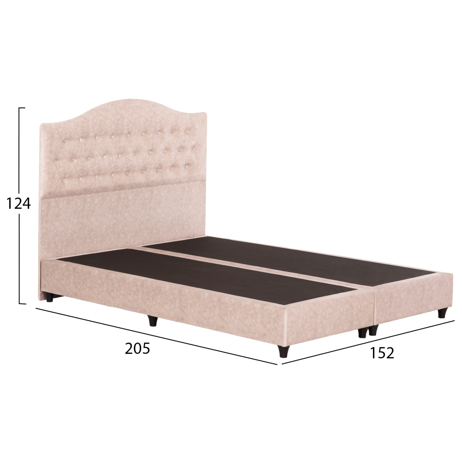 ΚΡΕΒΑΤΙ MALENA HM638.22 ΜΠΕΖ ΥΦΑΣΜΑ Τ. NUBUCK ΓΙΑ ΣΤΡΩΜΑ 150x200εκ. 3