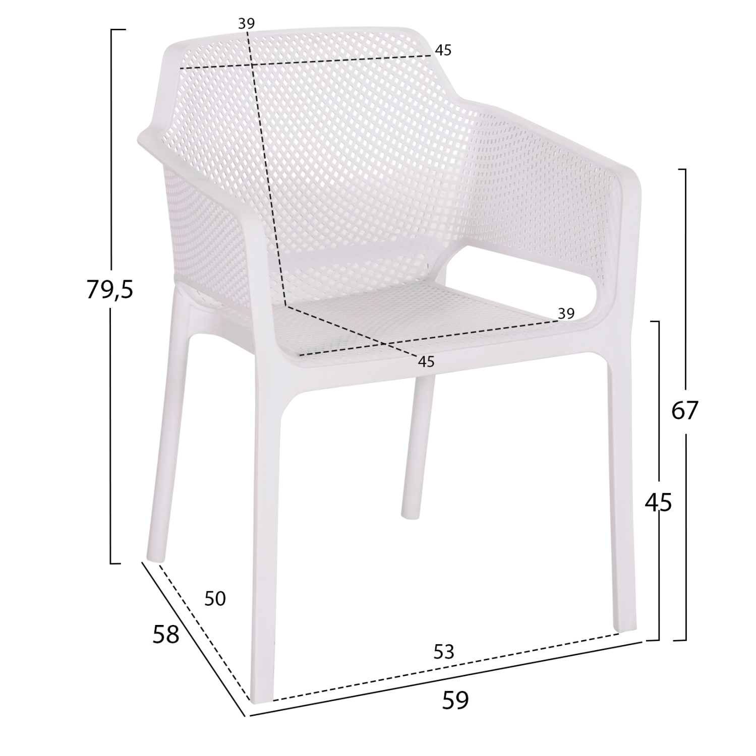 ΠΟΛΥΘΡΟΝΑ ΠΟΛΥΠΡΟΠΥΛΕΝΙΟΥ JOHN HM6103.01 ΛΕΥΚΗ 59x58x79.5Υεκ. 2