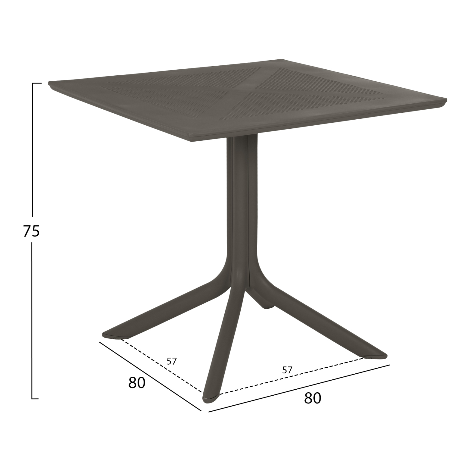 ΤΡΑΠΕΖΙ ΠΟΛΥΠΡΟΠΥΛΕΝΙΟΥ ΤΕΤΡΑΓΩΝΟ LUNAR HM5930.15 DARK OLIVE 80x80x75Yεκ. 2