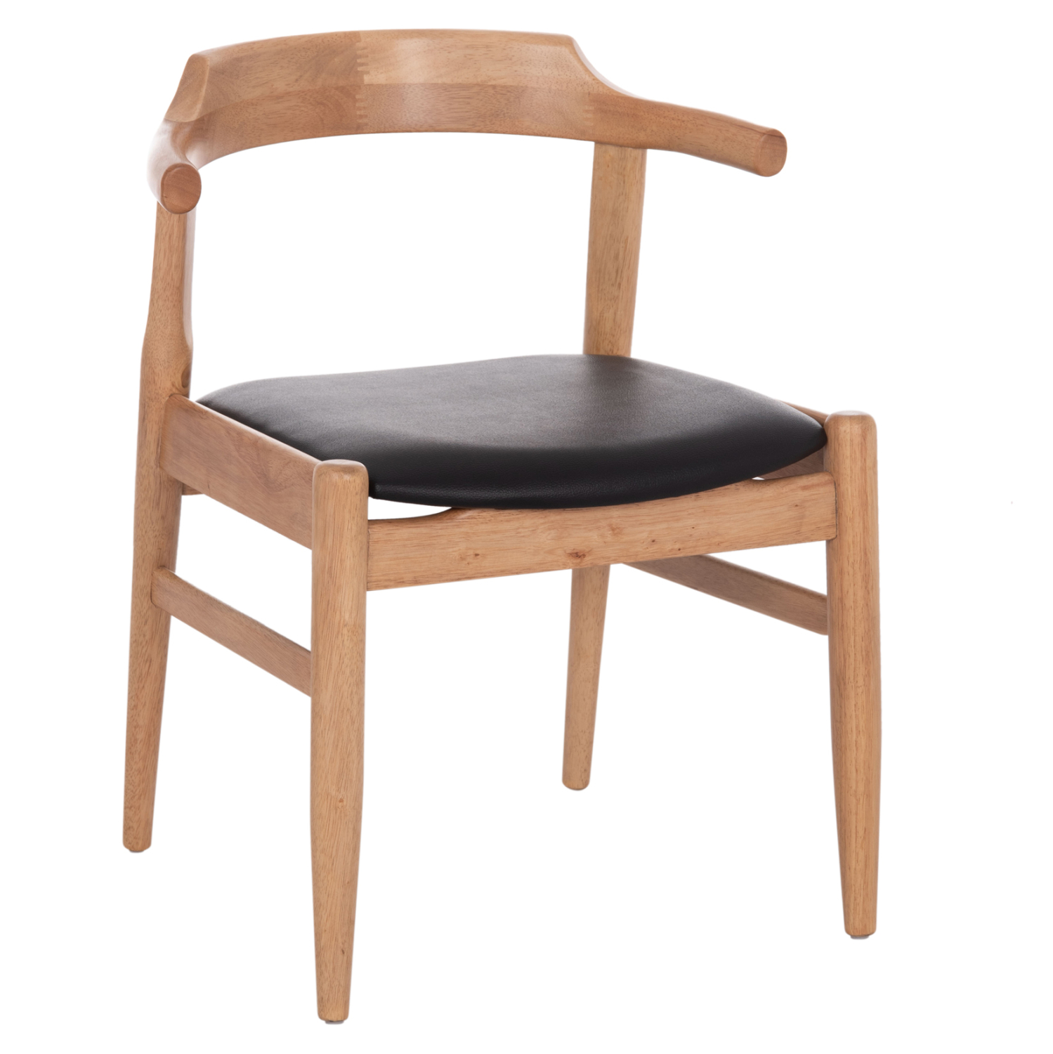 ΠΟΛΥΘΡΟΝΑ CERSEI HM9946.01 RUBBERWOOD ΣΕ LIGHT OAK &amp; PU ΣΕ ΜΑΥΡΟ 57x53x72Υεκ 1
