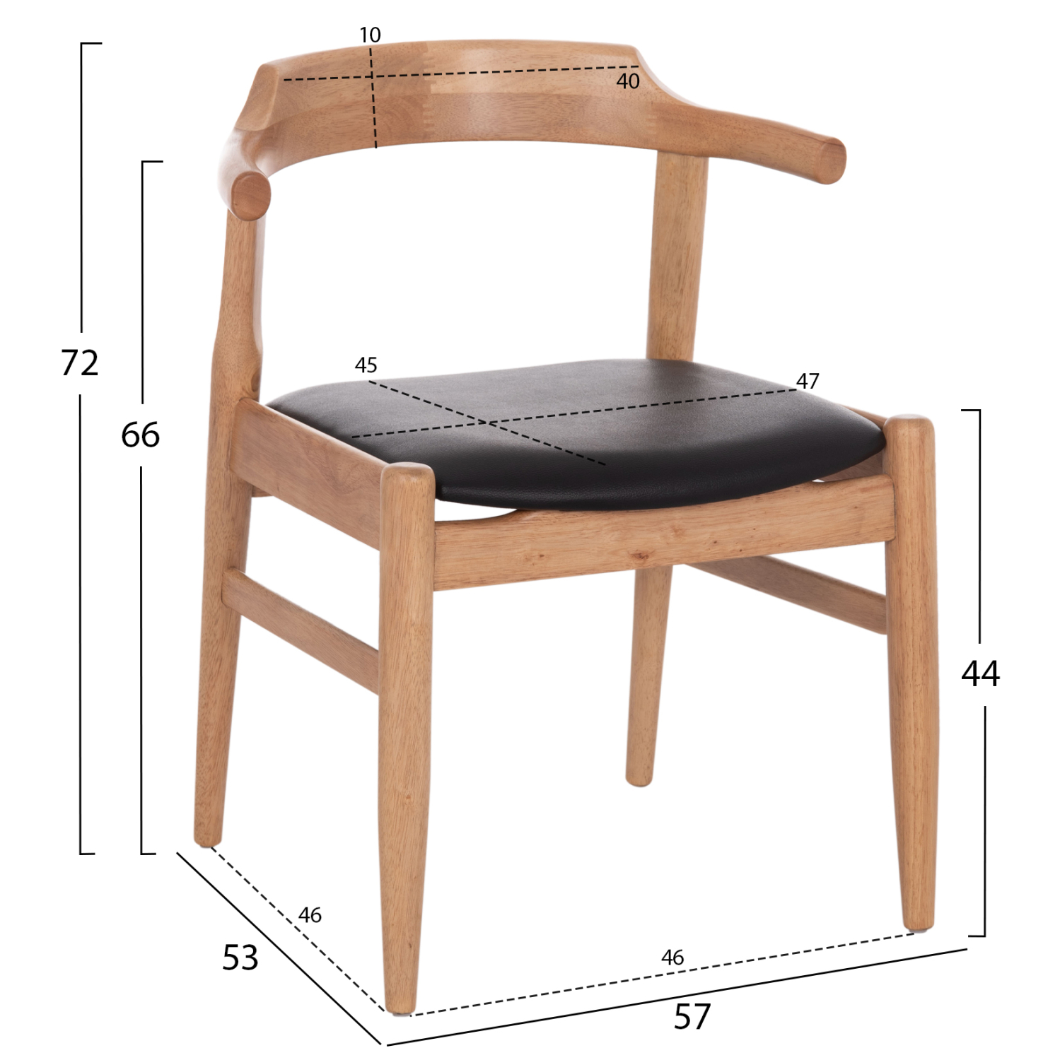 ΠΟΛΥΘΡΟΝΑ CERSEI HM9946.01 RUBBERWOOD ΣΕ LIGHT OAK &amp; PU ΣΕ ΜΑΥΡΟ 57x53x72Υεκ 2