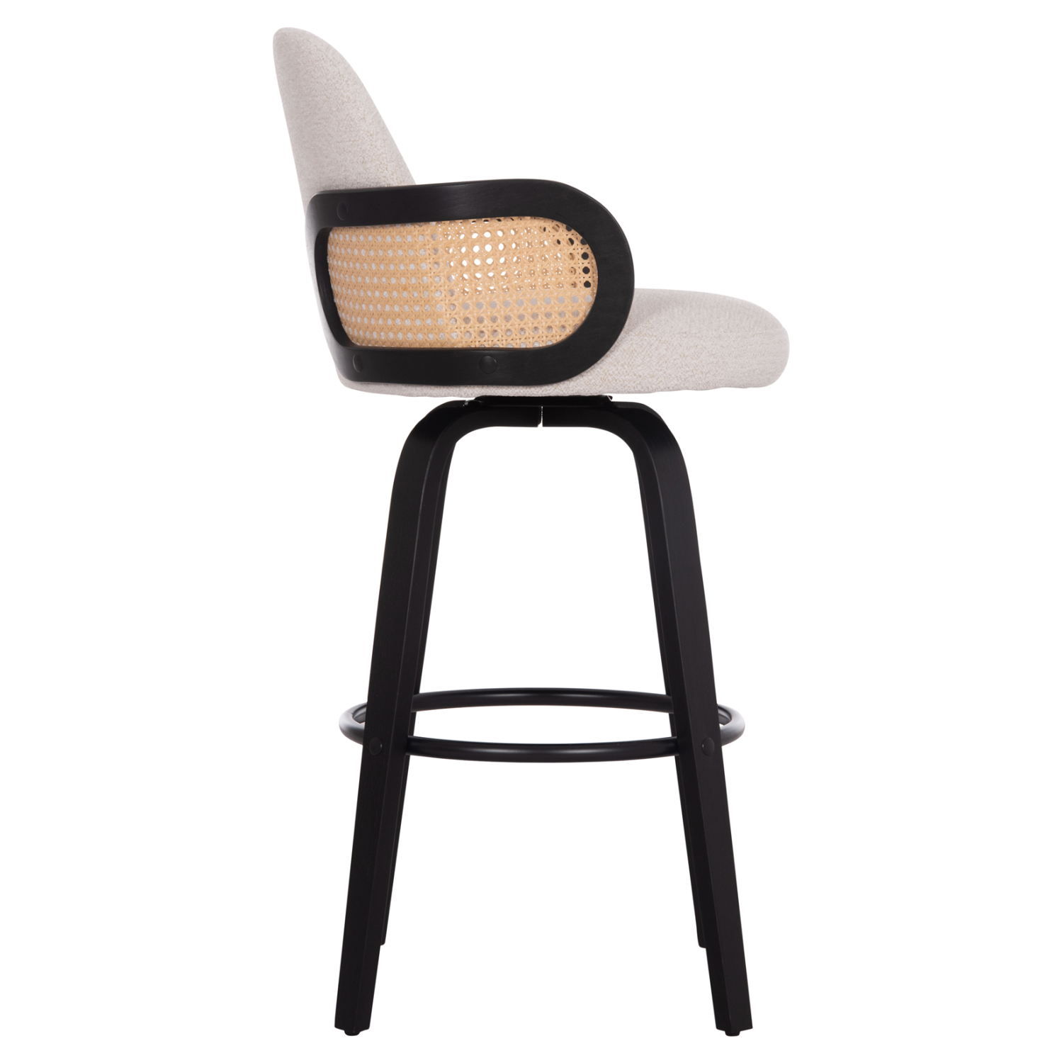 ΣΚΑΜΠΟ ΜΠΑΡ ΠΕΡΙΣΤΡΕΦΟΜΕΝΟ BECKER HM18251.02 PLYWOOD ΜΑΥΡΟ--ΕΚΡΟΥ ΥΦΑΣΜΑ 50x52x100Υ 4