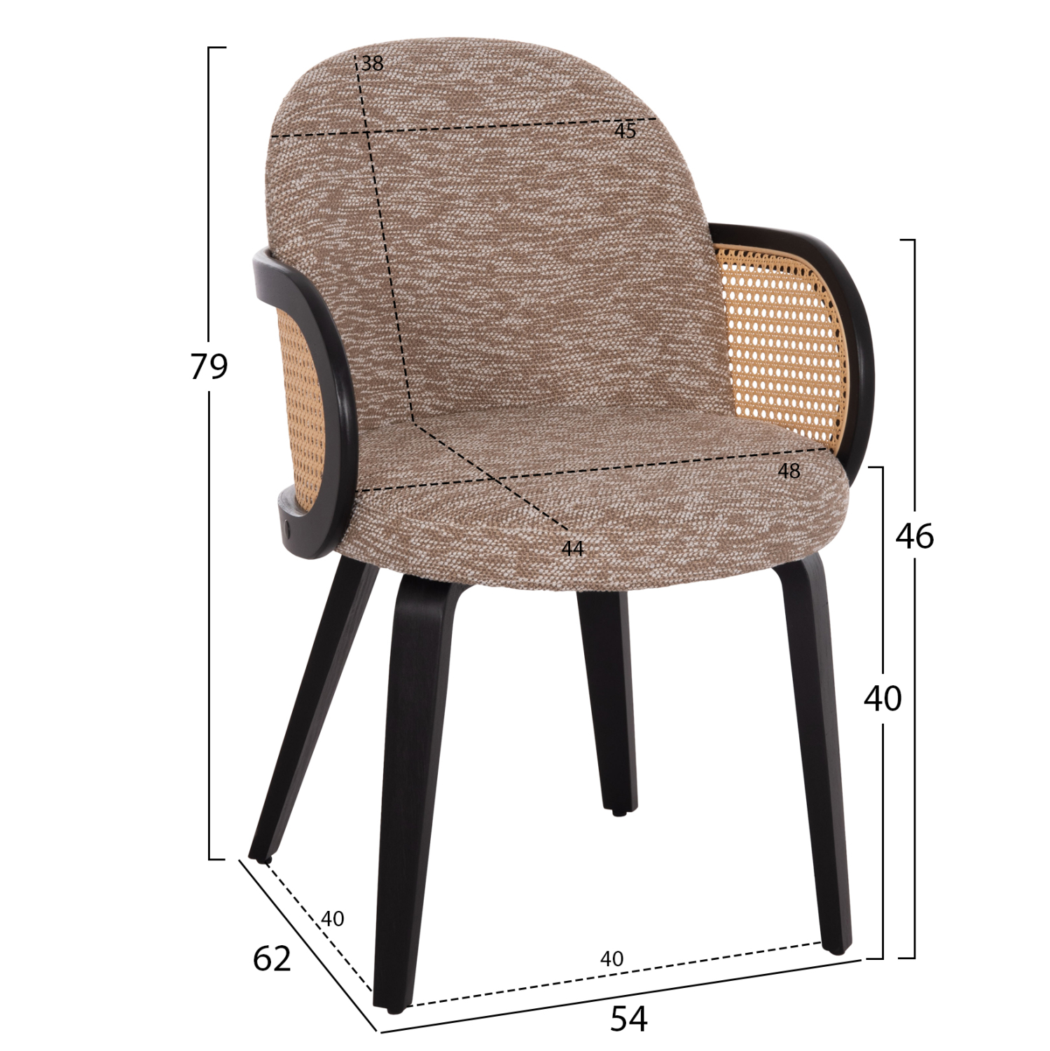 ΠΟΛΥΘΡΟΝΑ ΤΡΑΠΕΖΑΡΙΑΣ BECKER HM18246.03 PLYWOOD ΜΑΥΡΟ--ΚΑΦΕ ΥΦΑΣΜΑ 54x62x79Υεκ. 2