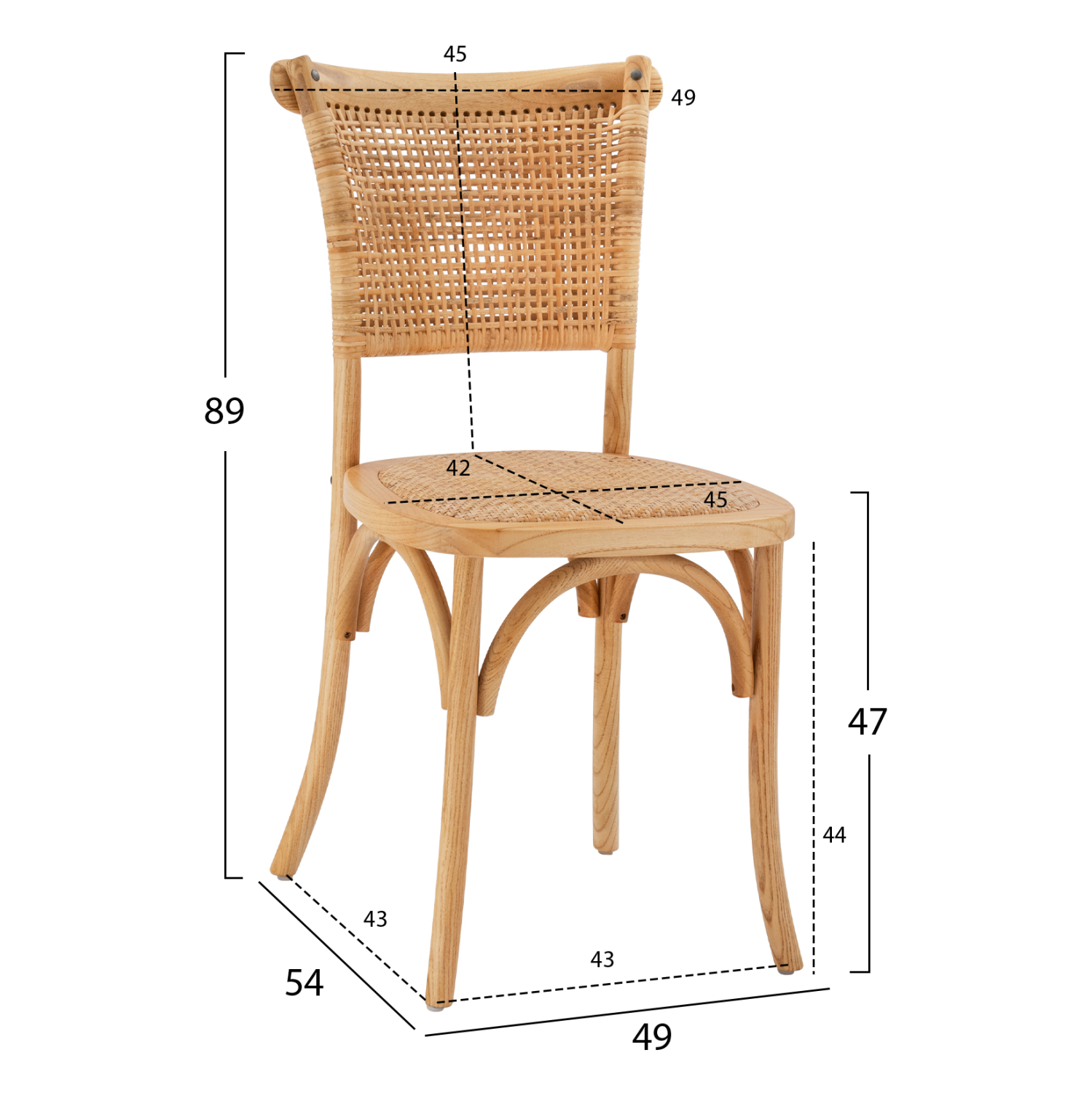 ΚΑΡΕΚΛΑ ΤΡΑΠΕΖΑΡΙΑΣ LIBERTY HM8752.11 TOON ΞΥΛΟ-ΨΑΘΑ RATTAN---Β'ΔΙΑΛΟΓΗΣ 49x54x89Υεκ 2