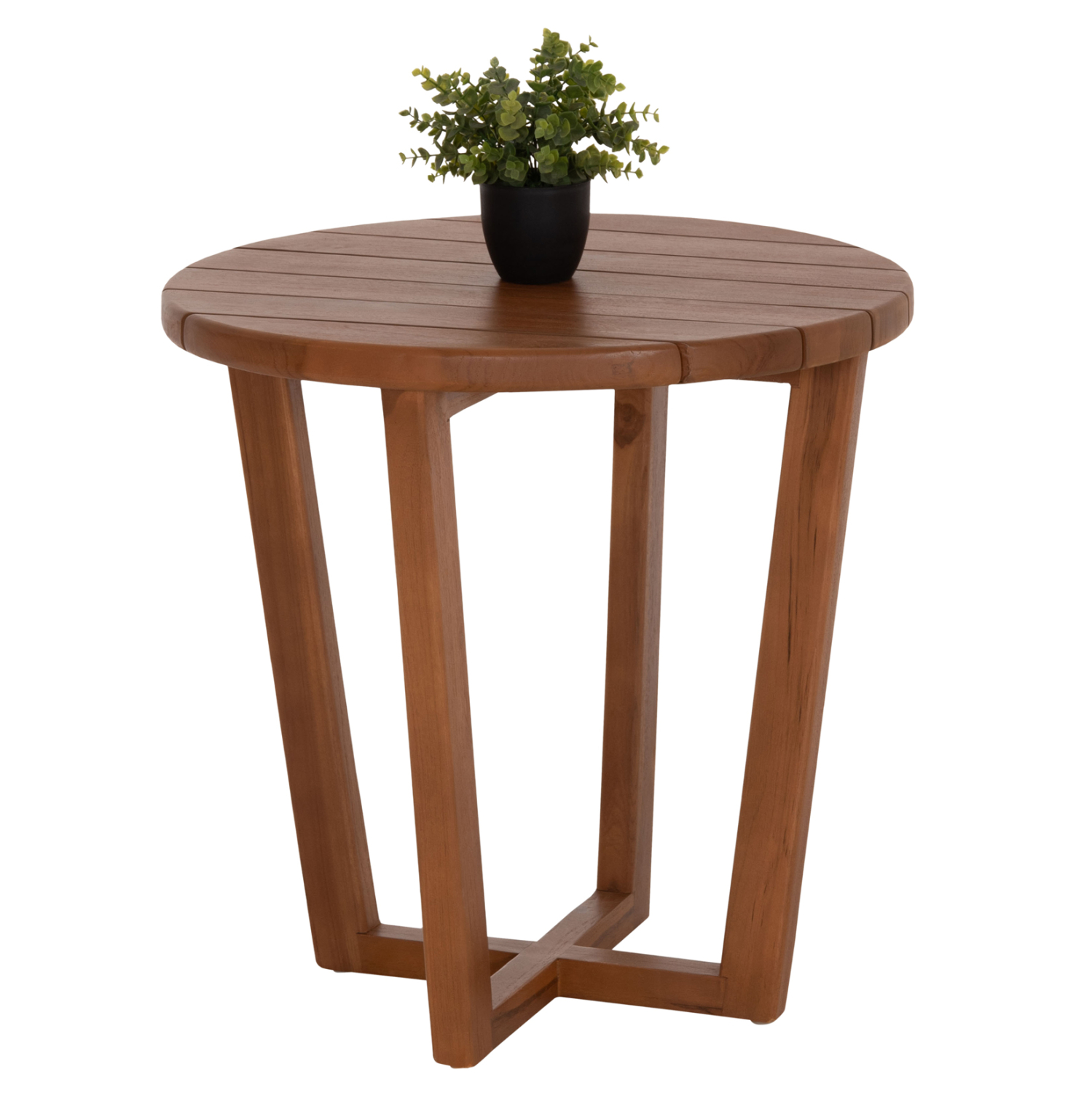 ΤΡΑΠΕΖΙ ΜΕΣΗΣ ΣΤΡΟΓΓΥΛΟ KOLIN HM6629 ΞΥΛΟ TEAK ΣΕ ΦΥΣΙΚΟ Φ65x65Υεκ. 1