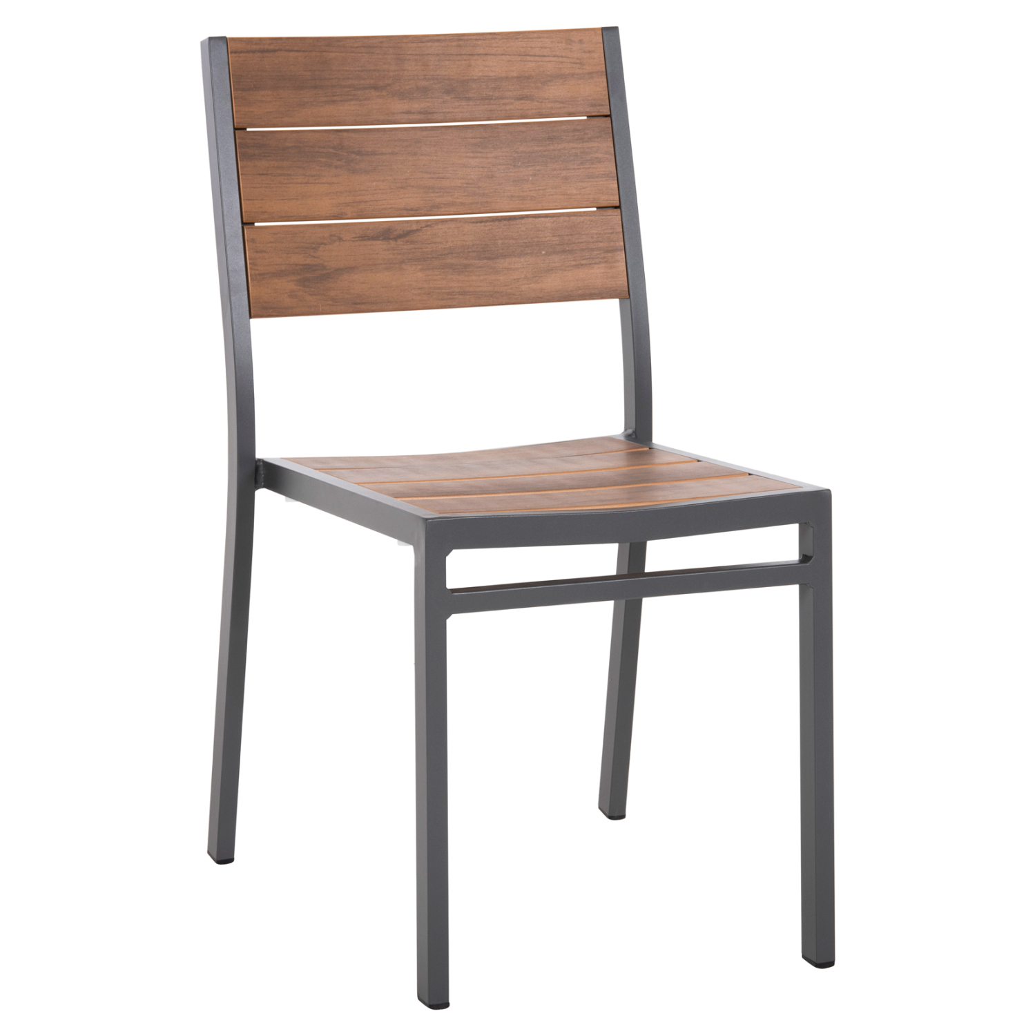 ΚΑΡΕΚΛΑ ΑΛΟΥΜΙΝΙΟΥ SAGA HM6063.02 ΣΚΟΥΡΟ ΓΚΡΙ ΜΕ POLYWOOD 46x52x86Υεκ. 1