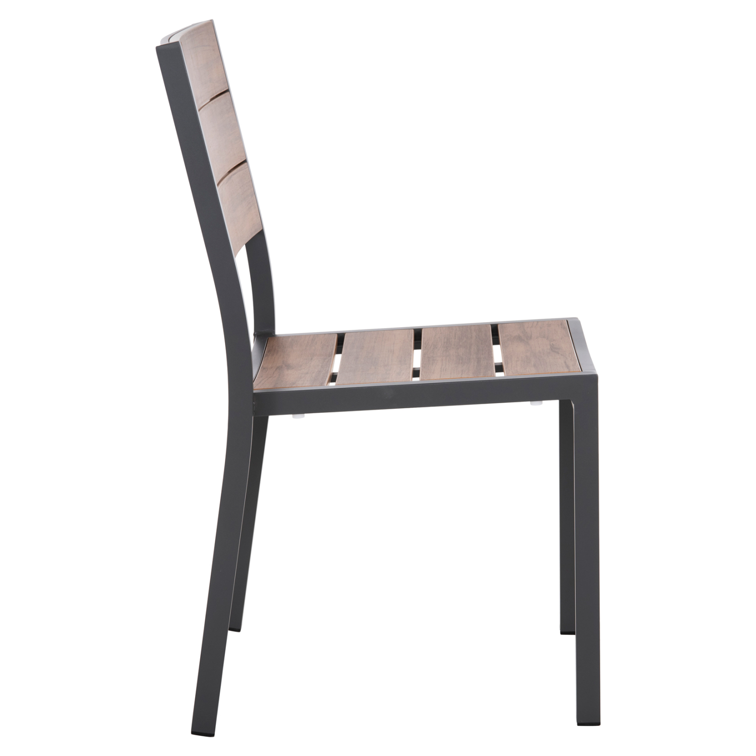 ΚΑΡΕΚΛΑ ΑΛΟΥΜΙΝΙΟΥ SAGA HM6063.02 ΣΚΟΥΡΟ ΓΚΡΙ ΜΕ POLYWOOD 46x52x86Υεκ. 4
