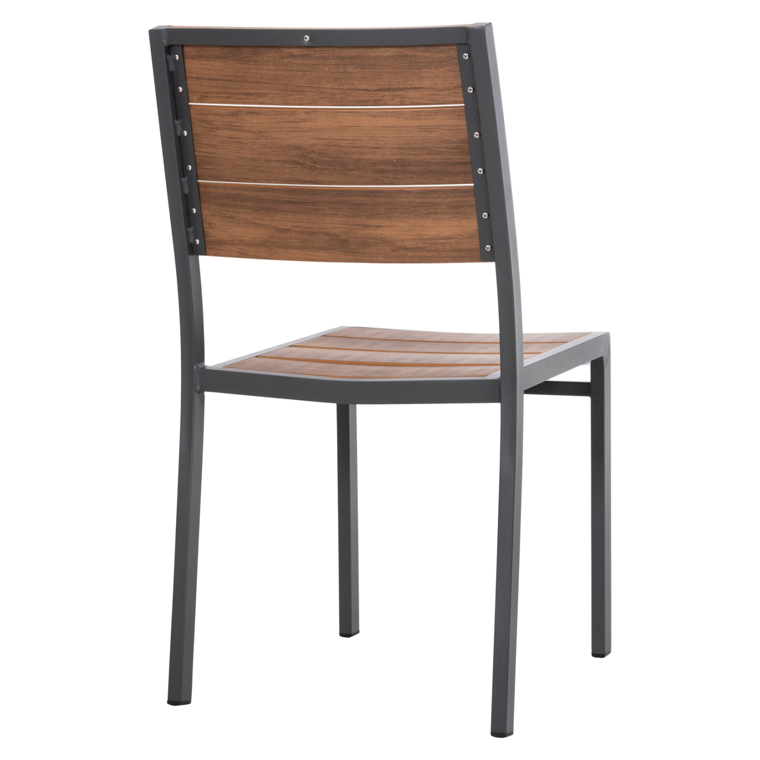 ΚΑΡΕΚΛΑ ΑΛΟΥΜΙΝΙΟΥ SAGA HM6063.02 ΣΚΟΥΡΟ ΓΚΡΙ ΜΕ POLYWOOD 46x52x86Υεκ. 5