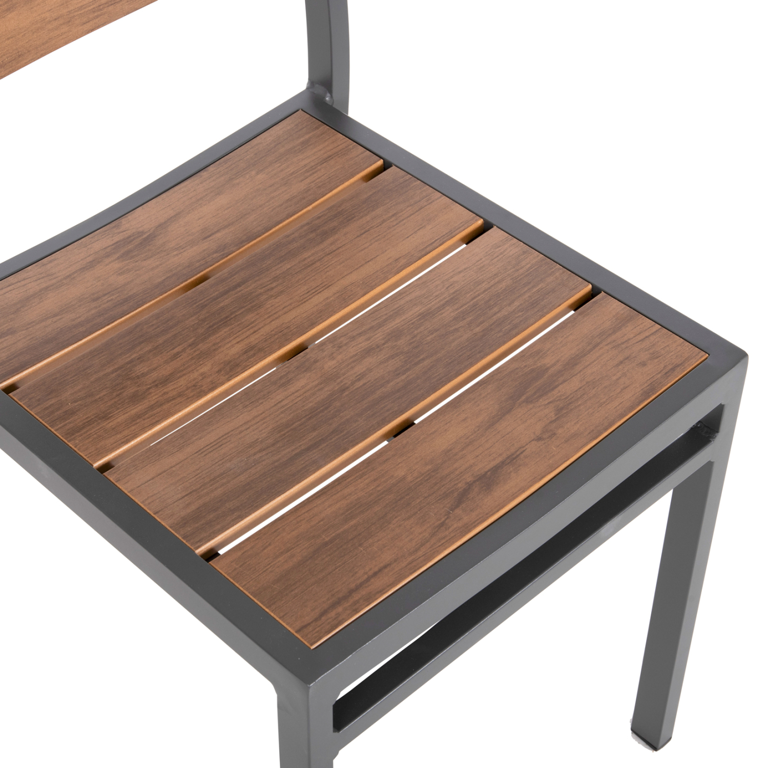 ΚΑΡΕΚΛΑ ΑΛΟΥΜΙΝΙΟΥ SAGA HM6063.02 ΣΚΟΥΡΟ ΓΚΡΙ ΜΕ POLYWOOD 46x52x86Υεκ. 8