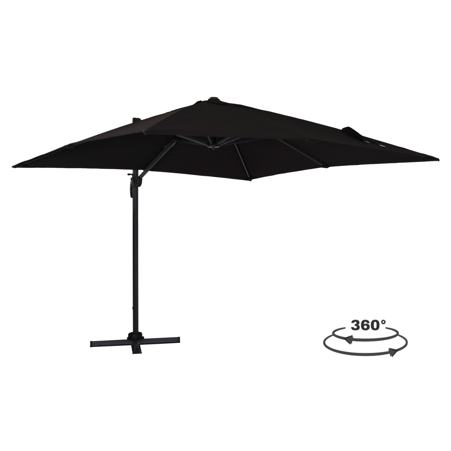 ΟΜΠΡΕΛΑ SHADER HM6025.03 ALU ΕΠΑΓΓΕΛΜΑΤΙΚΗ ΚΡΕΜΑΣΤΗ 3X3 360 ΜΟΙΡΩΝ ME ΜΑΥΡΟ ΑΚΡΥΛΙΚΟ ΠΑΝΙ 1