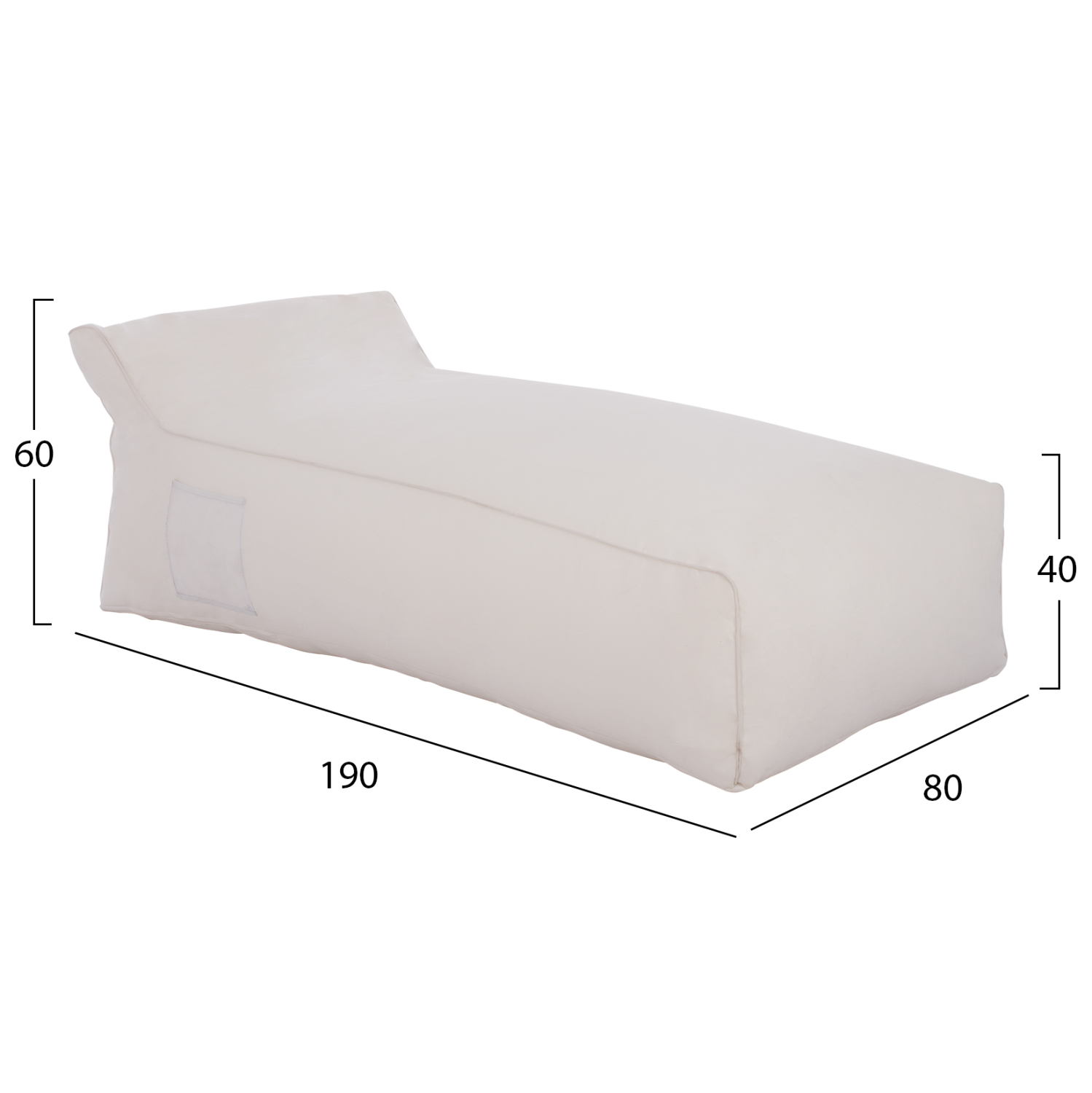 ΠΟΥΦ ΞΑΠΛΩΣΤΡΑ WADELIN HM5774.11 ΜΕ TEXTILENE ΛΕΥΚΟ 190x80x40-60Υ εκ. 2