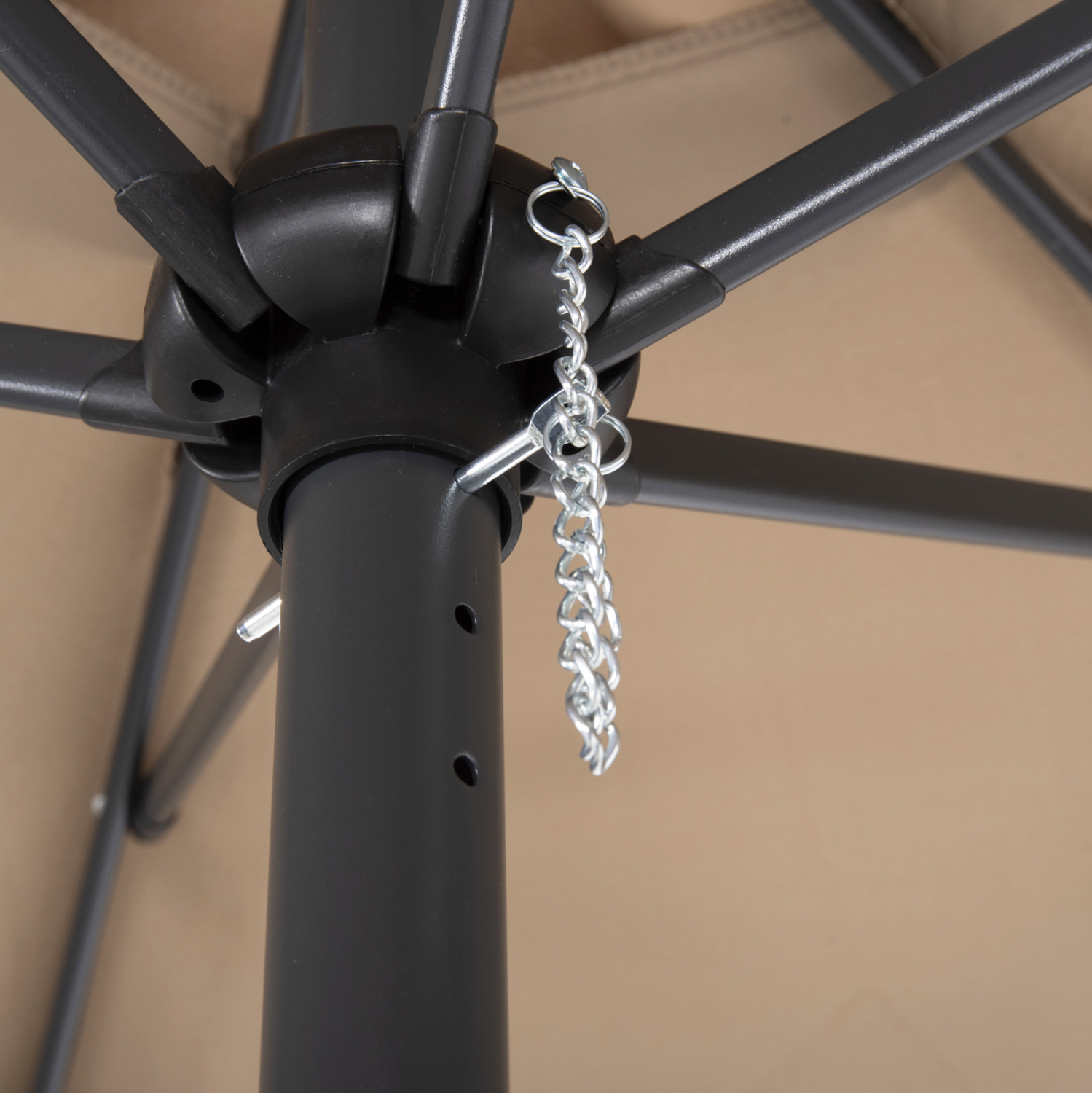 ΟΜΠΡΕΛΑ ΑΛΟΥΜΙΝΙΟΥ Φ250x236Y εκ.ΜΕ 6 ΑΚΤΙΝΕΣ KACEN HM6030.04 ΜΟΚΑ-ΑΝΘΡΑΚΙ 10