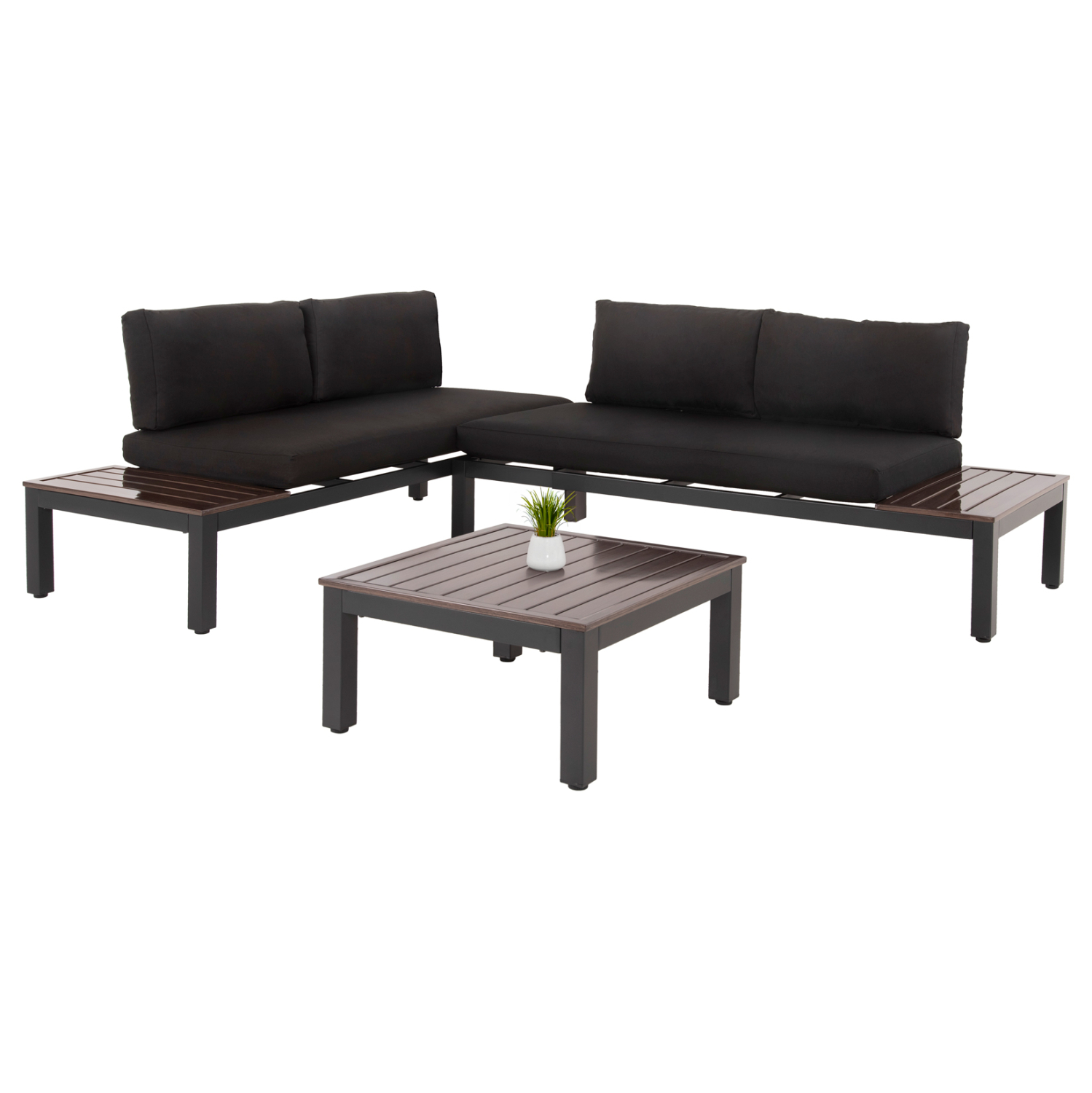 ΣΕΤ ΣΑΛΟΝΙ ΠΟΛΥΜΟΡΦΙΚΟ DEX 3TMX HM6090 ΑΛΟΥΜΙΝΙΟ ΣΕ ΑΝΘΡΑΚΙ &amp; ΚΑΦΕ-ΜΑΥΡΑ ΜΑΞΙΛΑΡΙΑ 1