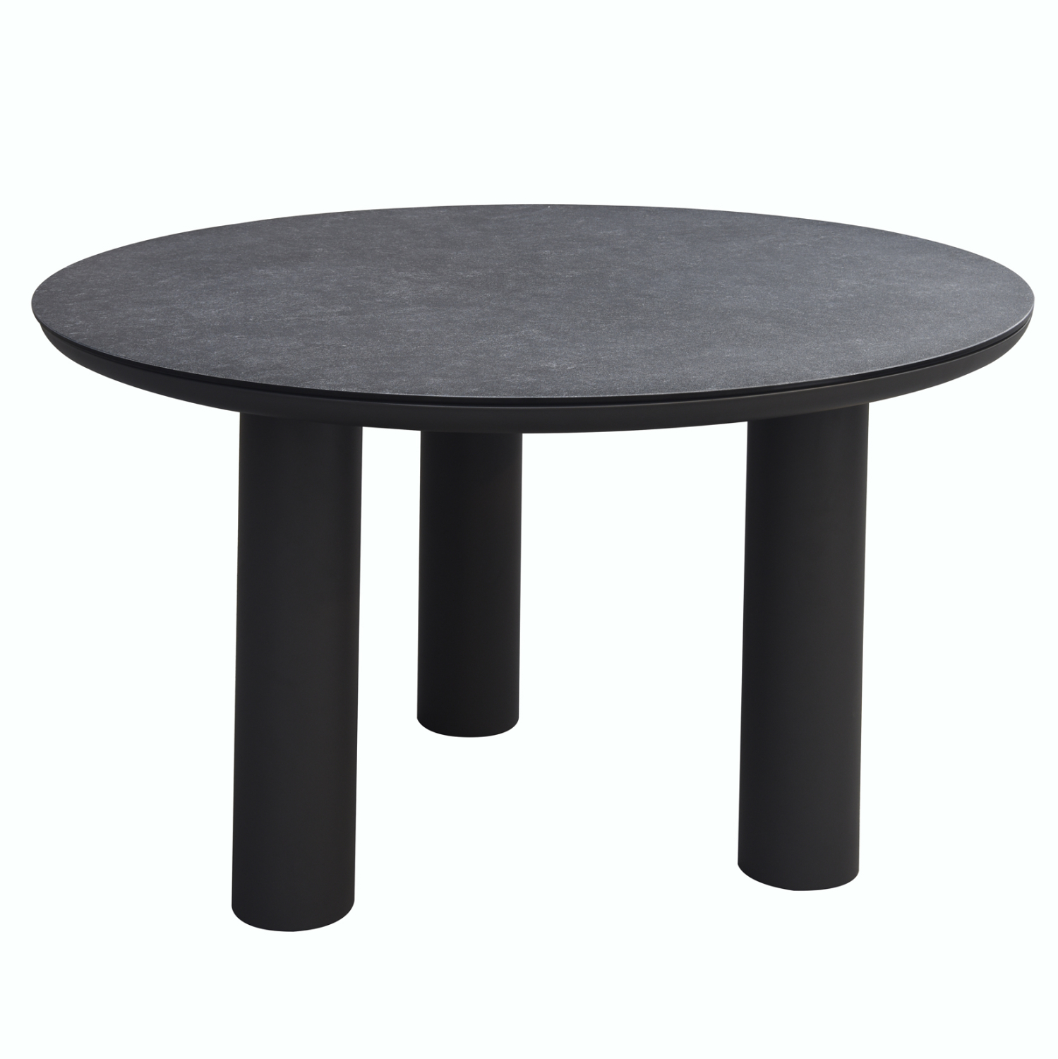 ΤΡΑΠΕΖΙ ΑΛΟΥΜΙΝΙΟΥ DOSUN HM6201.01 ΓΚΡΙ ΣΚΕΛΕΤΟΣ-3D PRINT ΓΥΑΛΙ-ΚΕΡΑΜΙΚΟ LOOK Φ120εκ 1