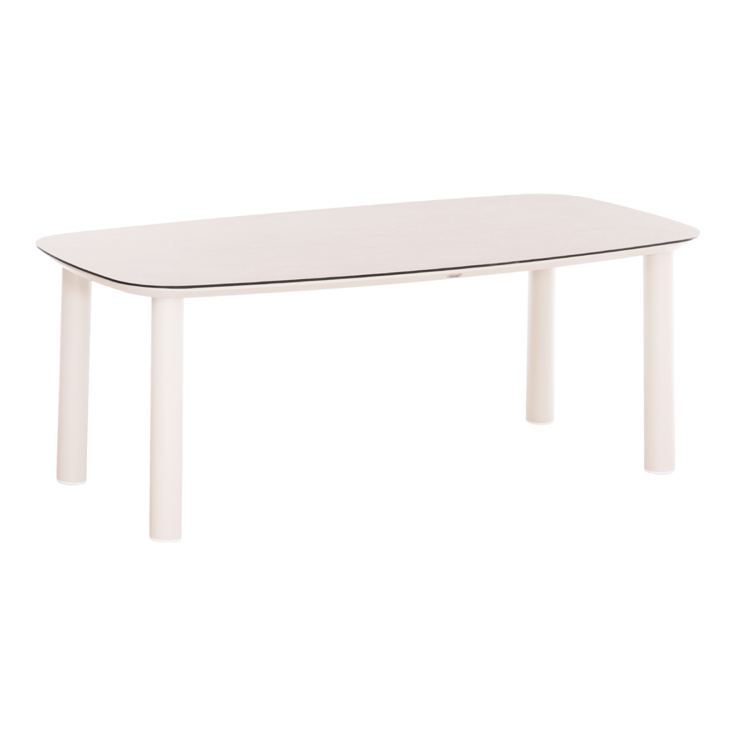 ΤΡΑΠΕΖΙ DOSUN HM6202.02 ΚΡΕΜ ΑΛΟΥΜΙΝΙΟ-3D PRINT ΓΥΑΛΙ ΚΕΡΑΜΙΚΟ LOOK 220x100x75Υεκ 1