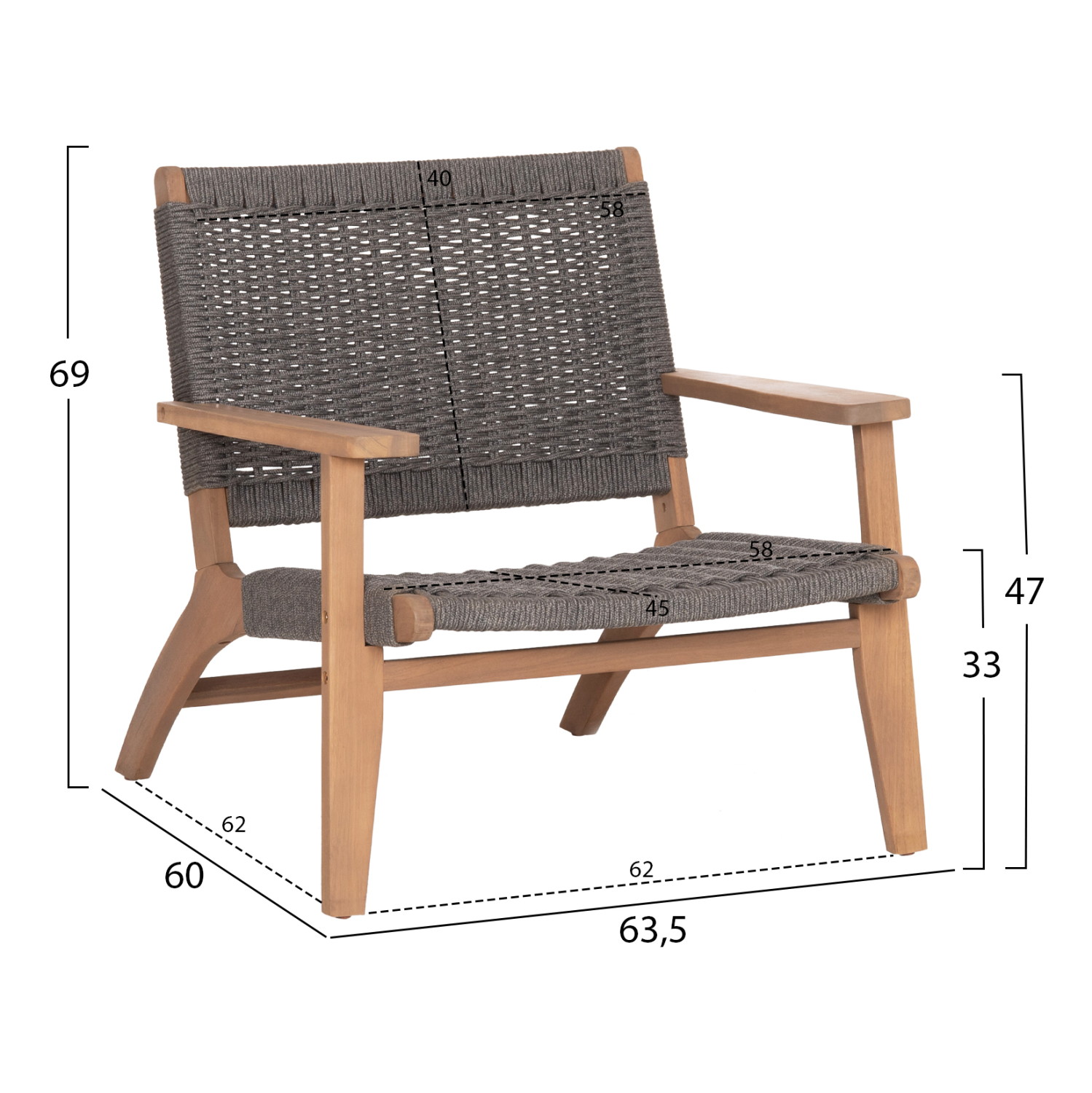 ΠΟΛΥΘΡΟΝΑ LOUNGE MONTER HM6241.02 ΞΥΛΟ ΑΚΑΚΙΑΣ ΦΥΣΙΚΟ-ΣΧΟΙΝΙ ΓΚΡΙ 63.5x60x69Υεκ 2
