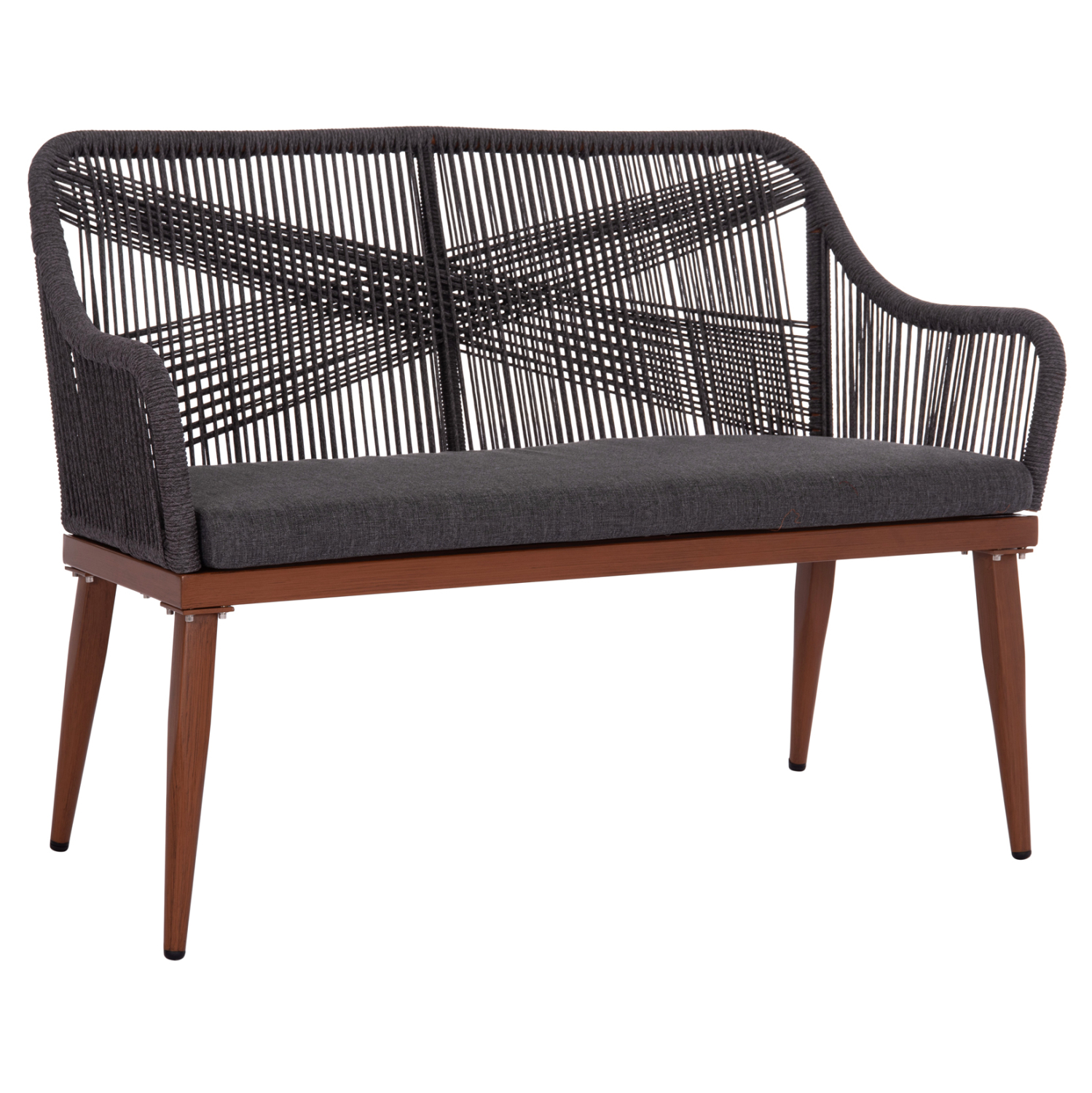 ΚΑΝΑΠΕΣ 2ΘΕΣΙΟΣ MYRTIA HM5550.11 AΛΟΥΜΙΝΙΟ ΚΑΦΕ--ΑΝΘΡΑΚΙ P.E. ΣΧΟΙΝΙ 123x61x90Υεκ 1