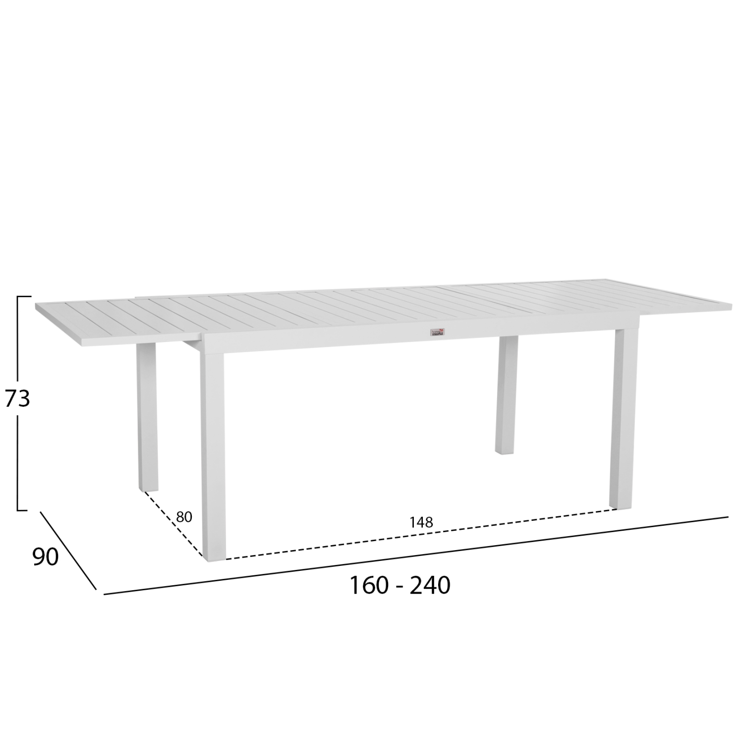 ΤΡΑΠΕΖΙ ΕΠΕΚΤΕΙΝΟΜΕΝΟ KRUM HM6277.01 ΑΛΟΥΜΙΝΙΟ ΛΕΥΚΟ 160-240x90x73Υεκ. 2