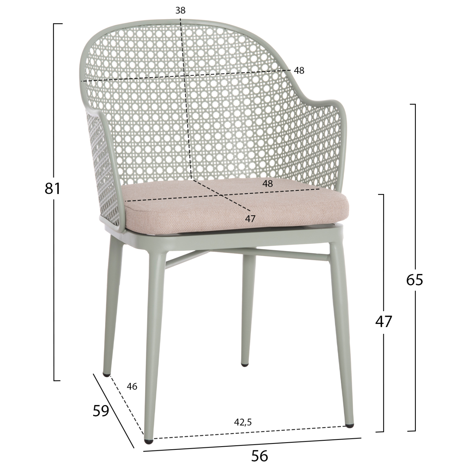 ΠΟΛΥΘΡΟΝΑ ΑΛΟΥΜΙΝΙΟΥ OREGO HM6268.06 ΦΥΣΤΙΚΙ-ΜΑΞΙΛΑΡΙ ΜΠΕΖ 56x59x81Υεκ. 2