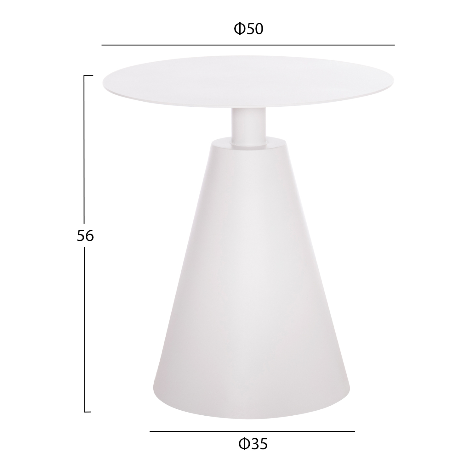 ΤΡΑΠΕΖΑΚΙ ΒΟΗΘ. ΣΤΡΟΓΓΥΛΟ ΕΞ.ΧΩΡΟΥ SERA HM6270.02 ΛΕΥΚΟ ΑΛΟΥΜΙΝΙΟ Φ50x56Υεκ. 2