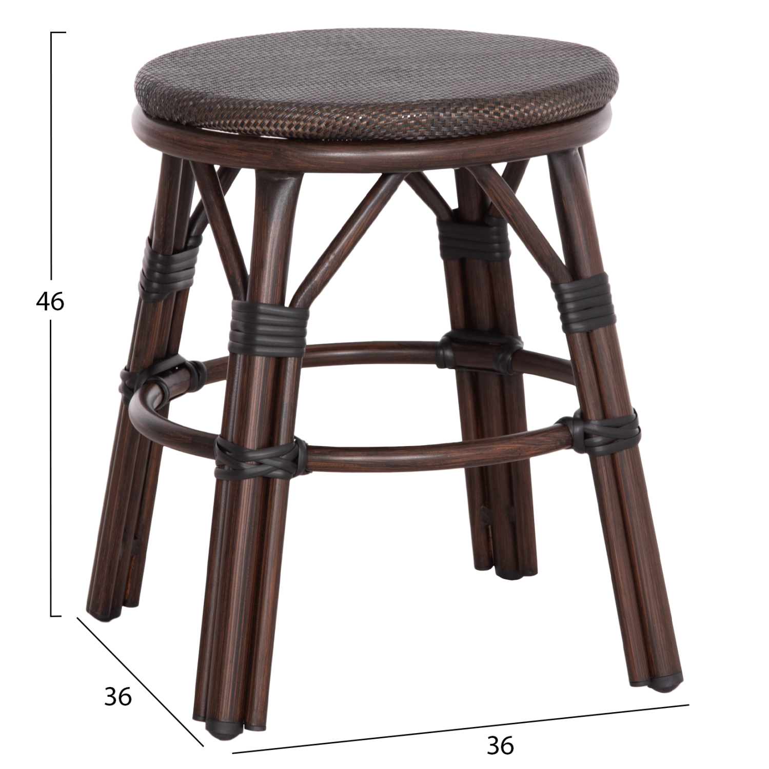 ΣΚΑΜΠΟ ΑΛΟΥΜΙΝΙΟΥ CHINO HM6285.01 BAMBOO LOOK ΚΑΦΕ-TEXTILENE ΚΑΦΕ Φ36x46Υεκ. 2